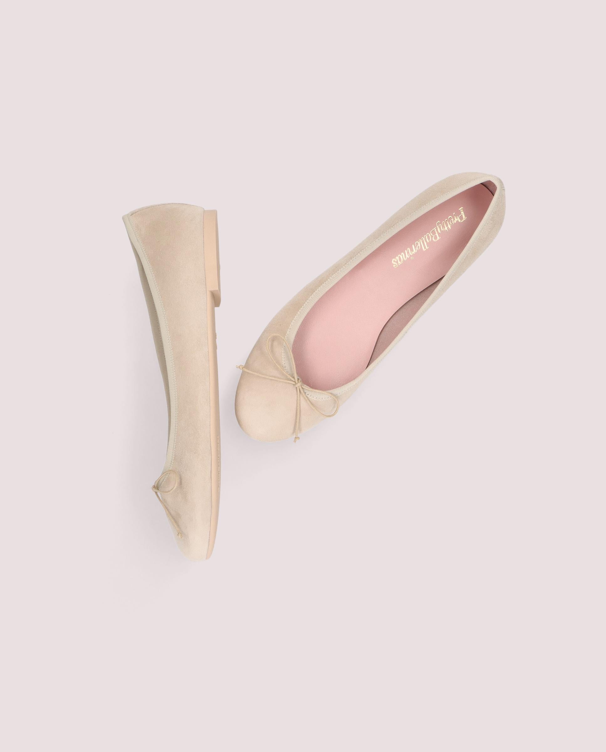 Nicole Beige Suede Ballerinas