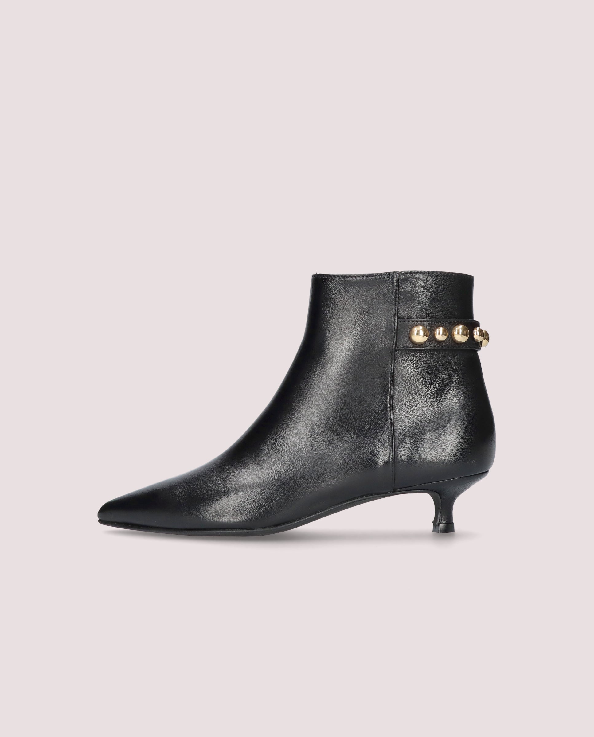 Kendall Black Leather Ankle Boots