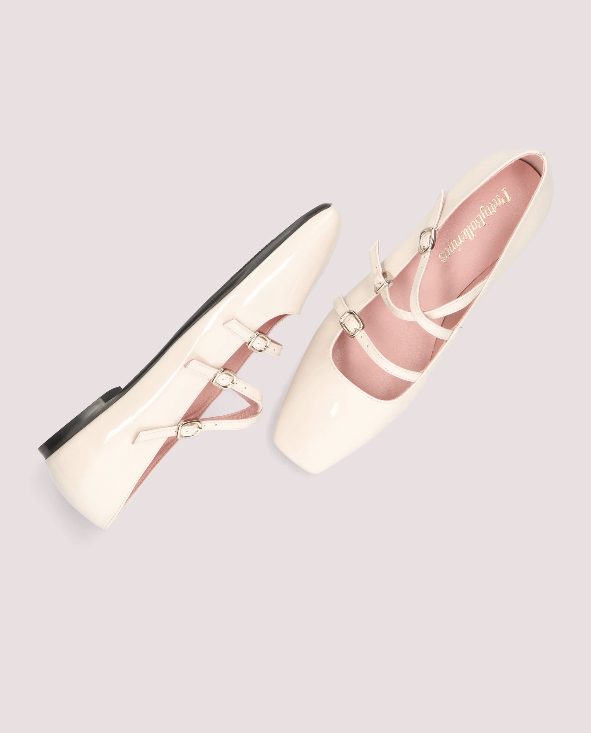 Camille White Patent Leather Ballerinas