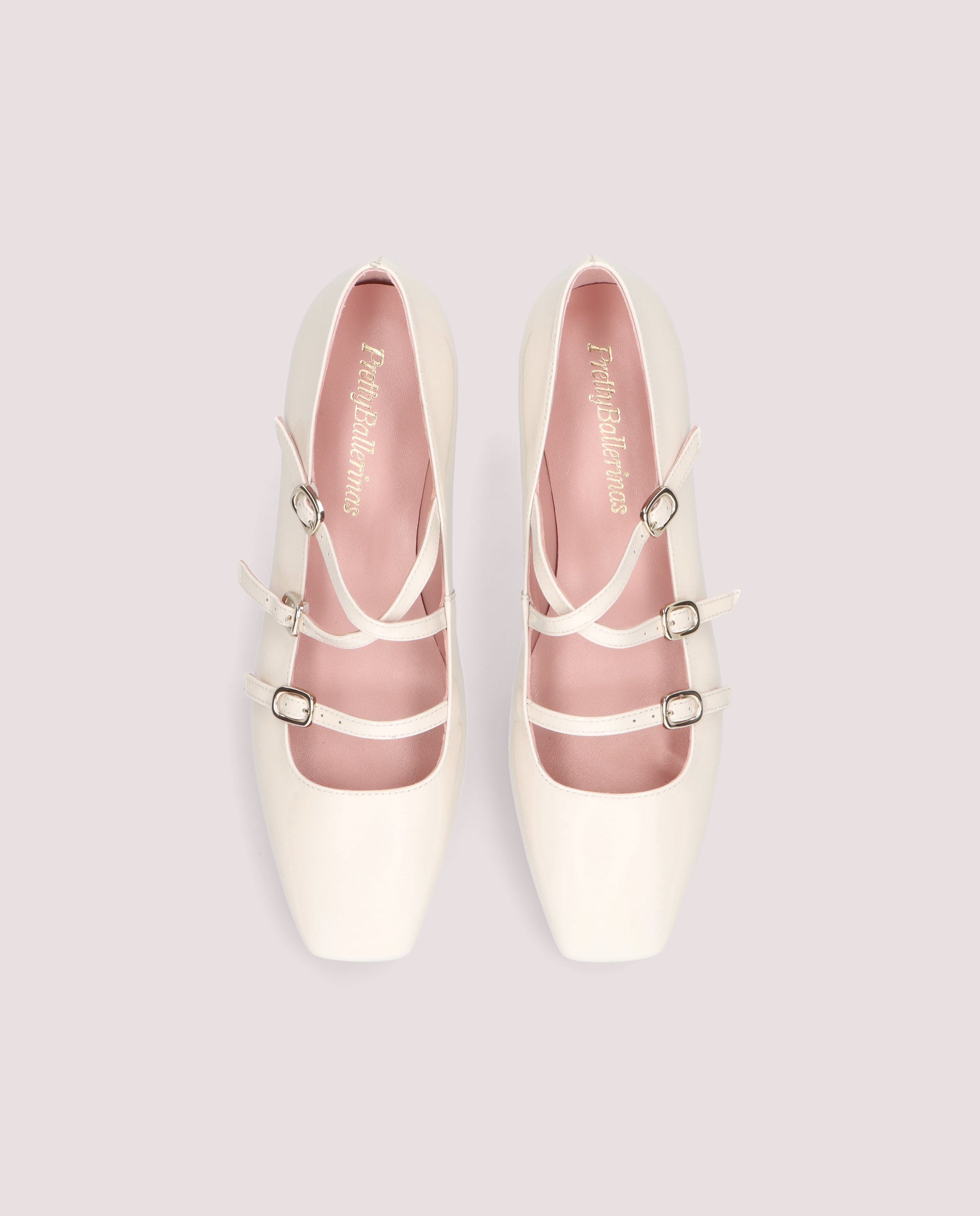 Camille White Patent Leather Ballerinas