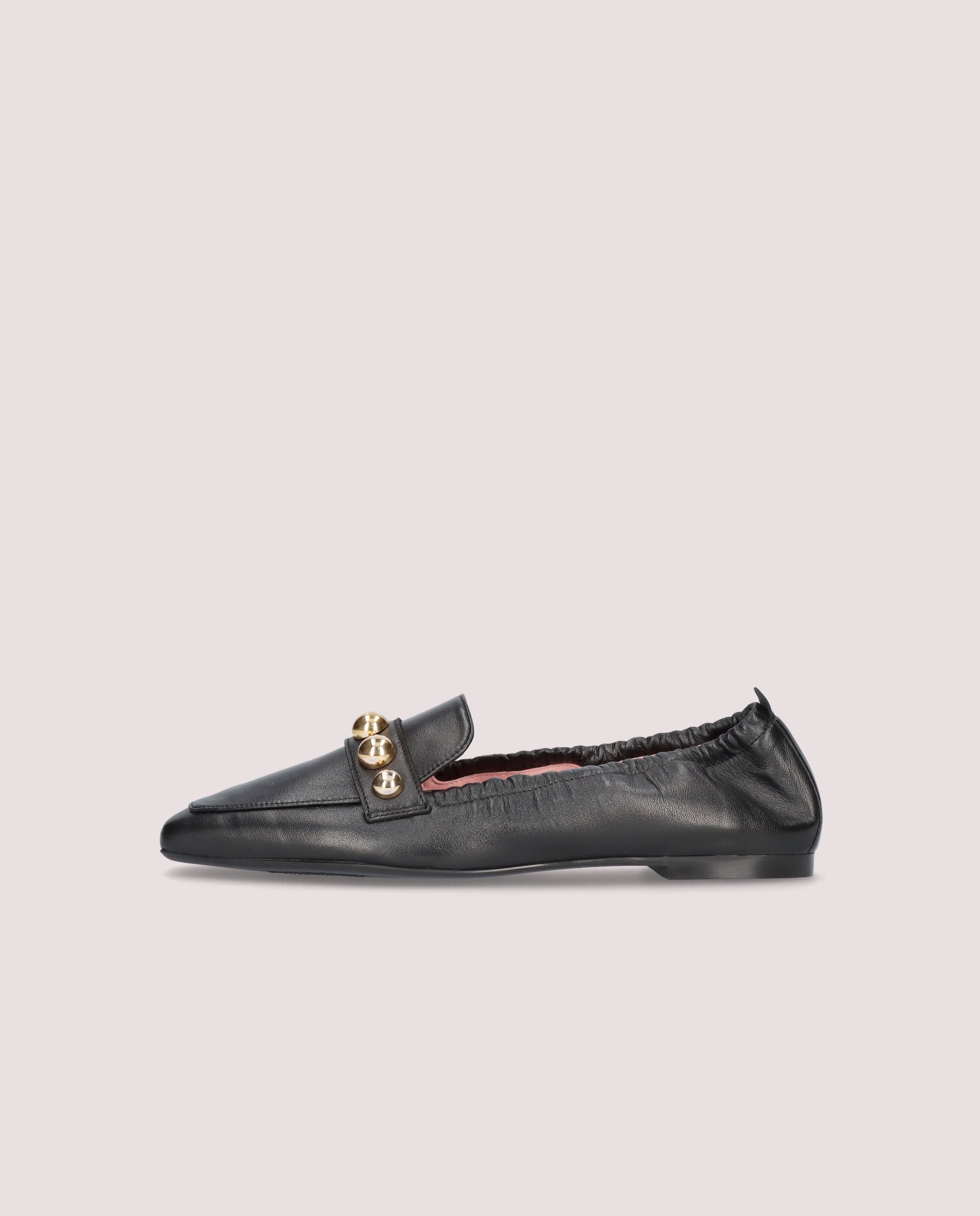 Camille Black Leather Loafers