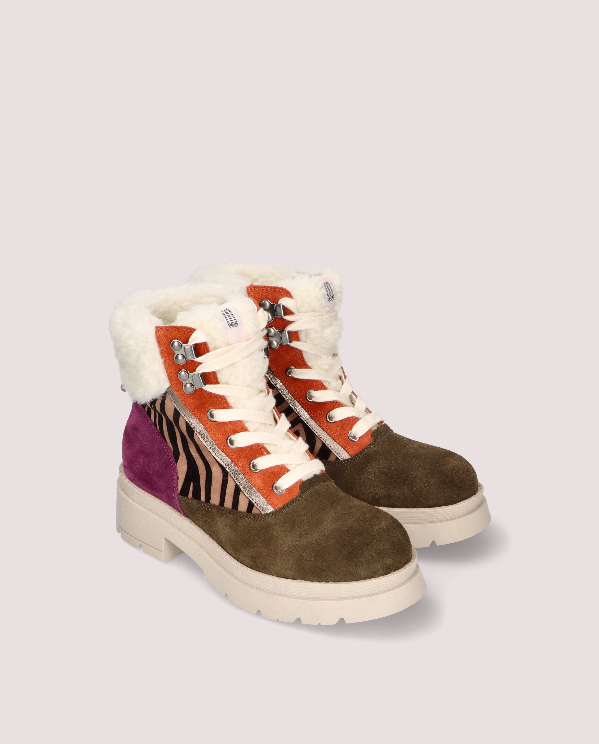 Multicolored Suede Ramia Ankle Boots