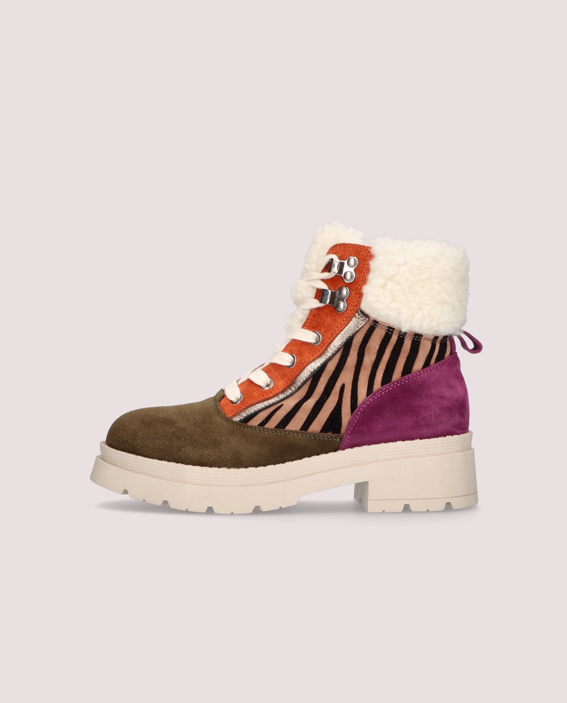 Multicolored Suede Ramia Ankle Boots