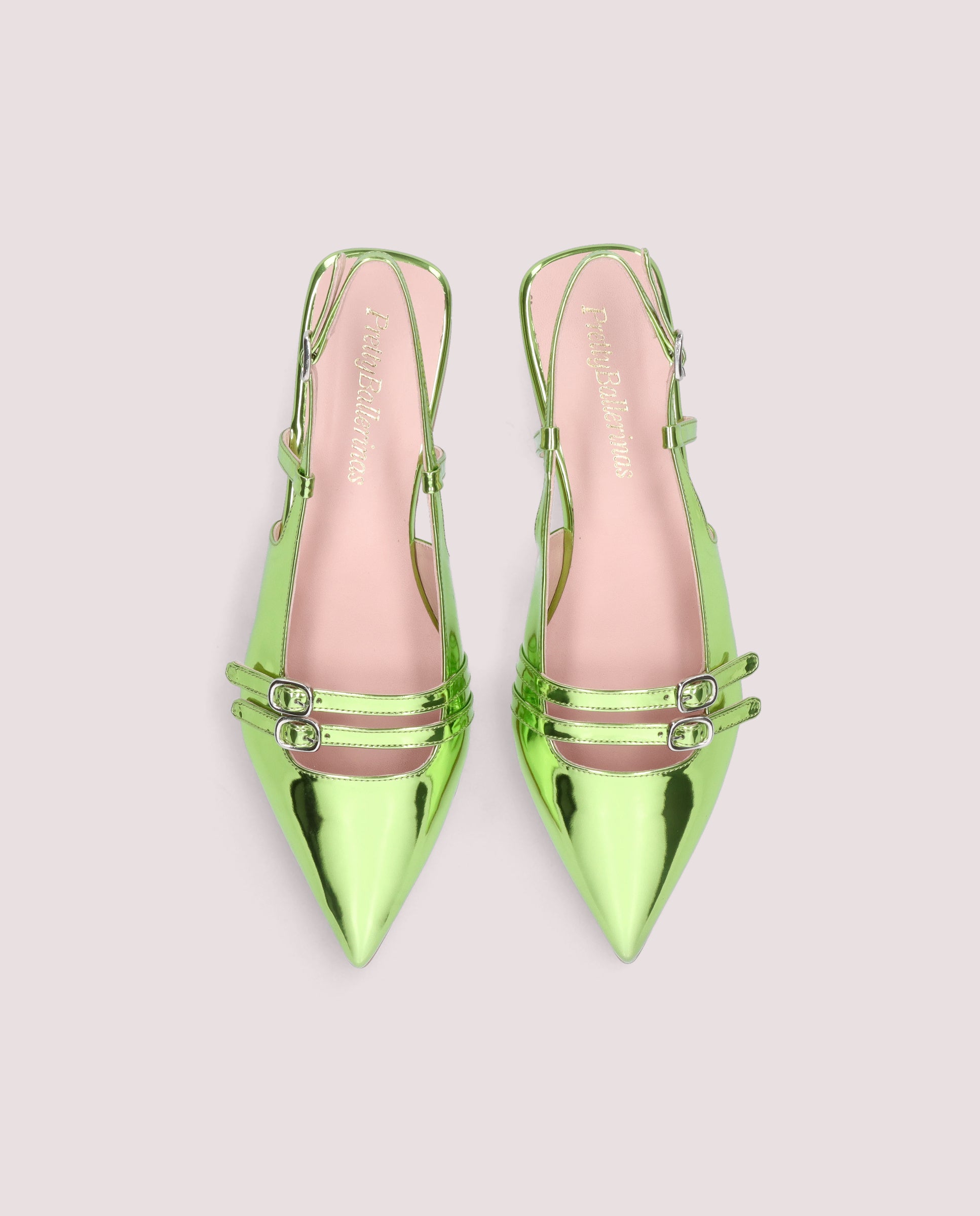 Bailarinas Yvette Verdes Tejidos metalizados