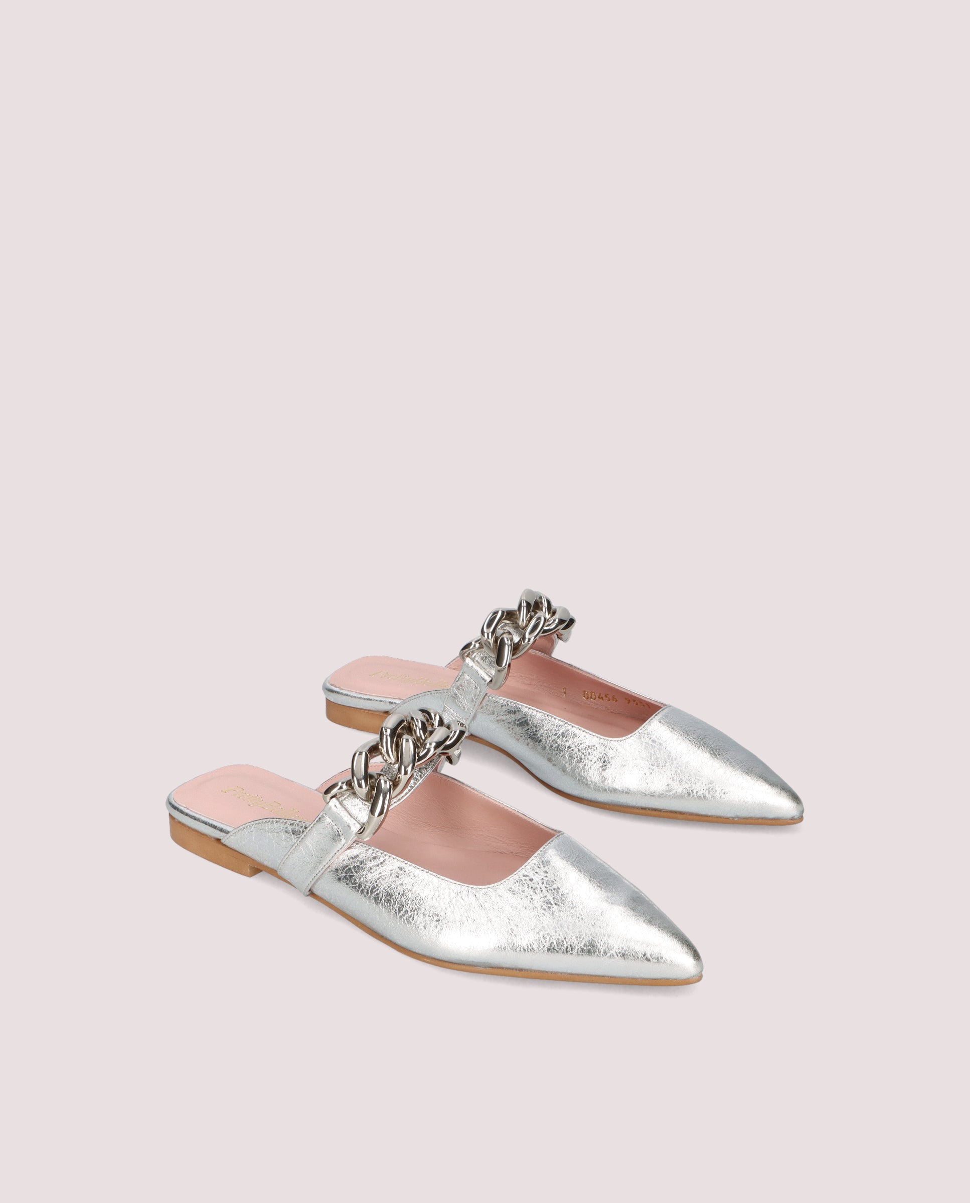 Silver Yvette Mules Metallic Leather