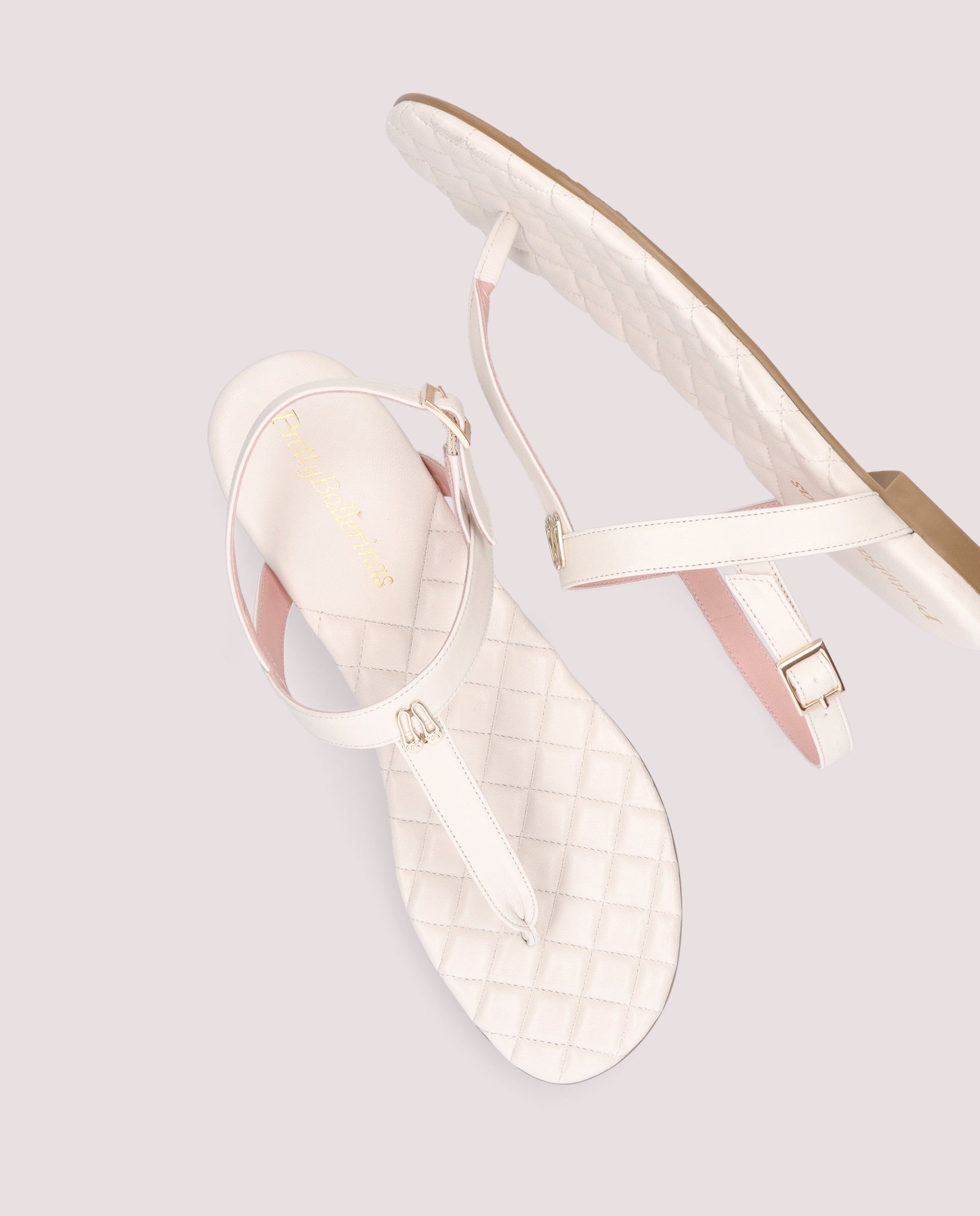 Judy White Leather Sandals