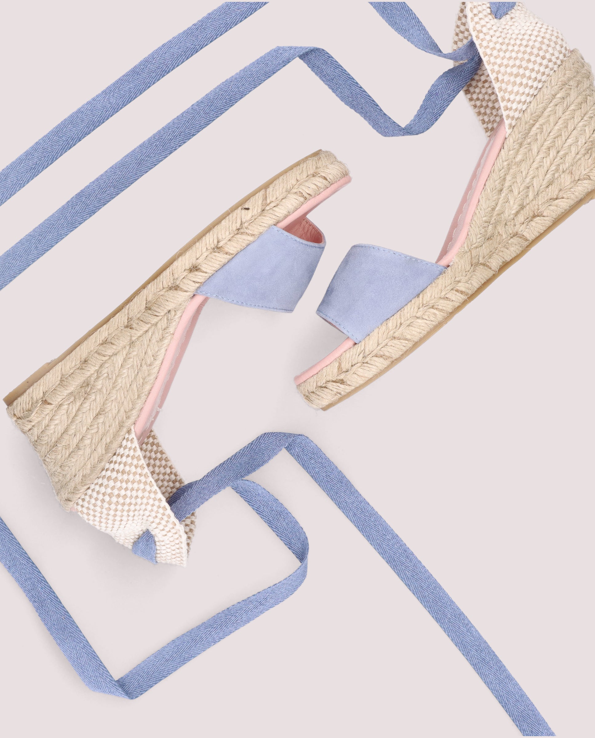 Deborah Blue Suede Esparto Espadrilles