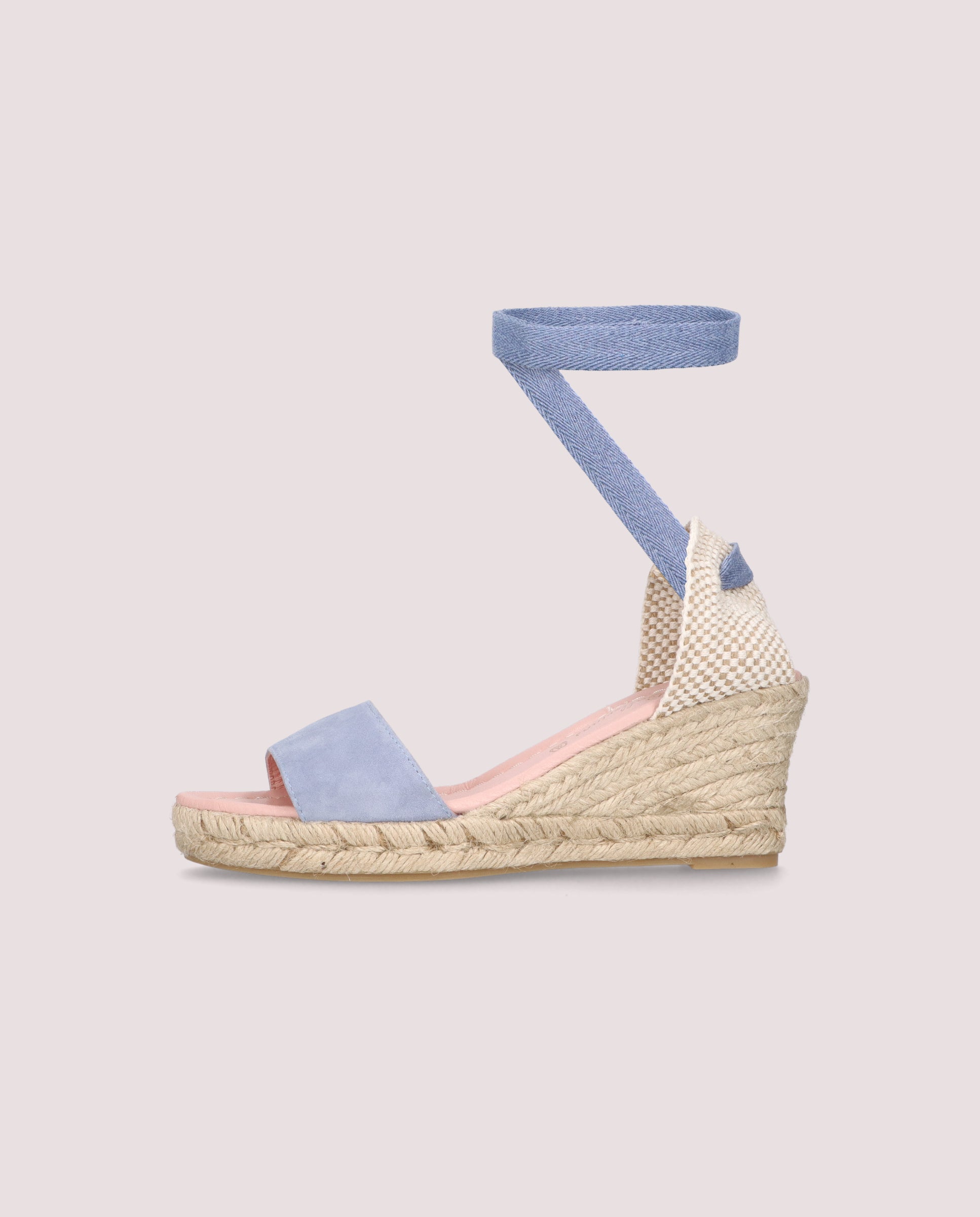 Deborah Blue Suede Esparto Espadrilles