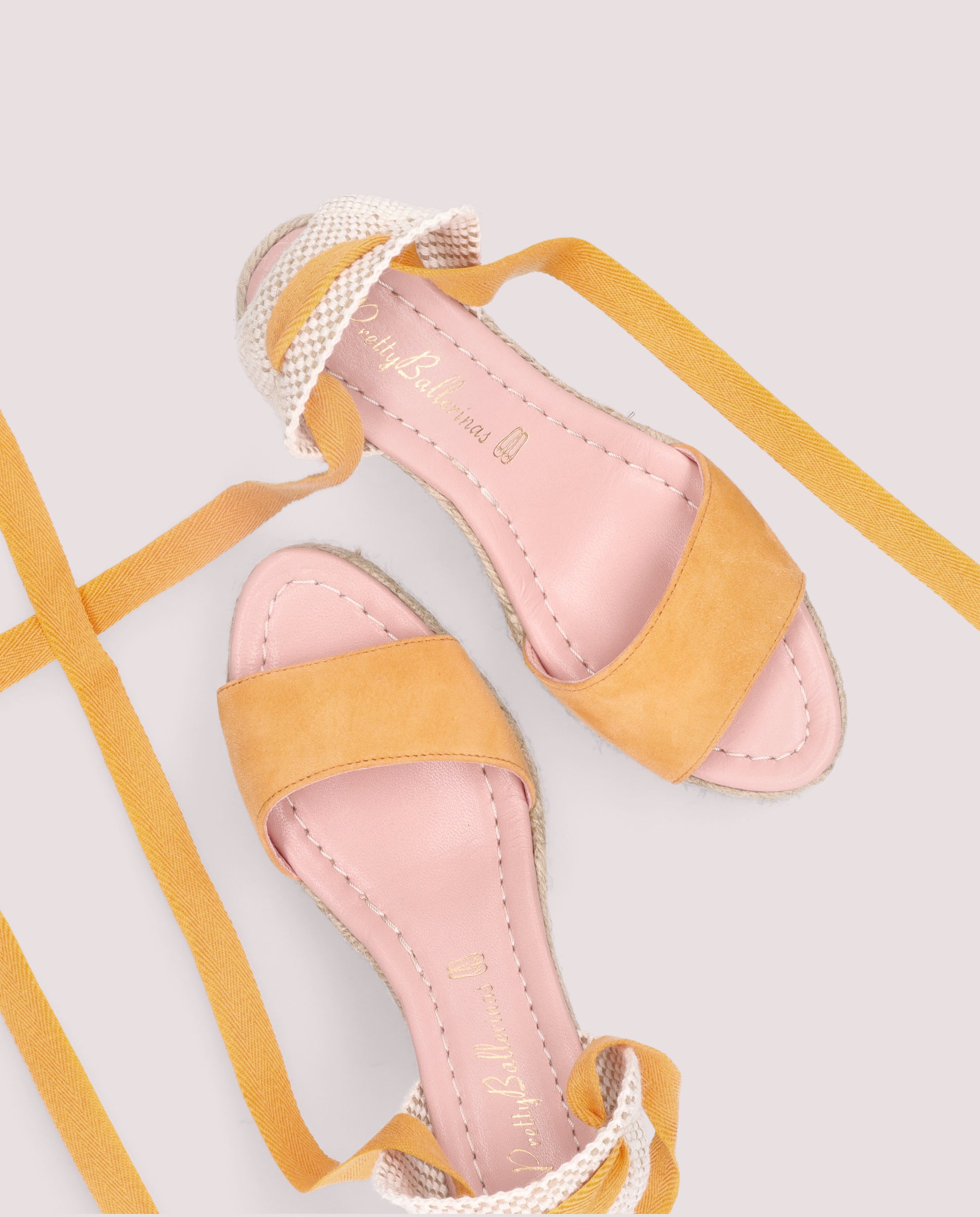 Deborah Orange Suede Esparto Espadrilles