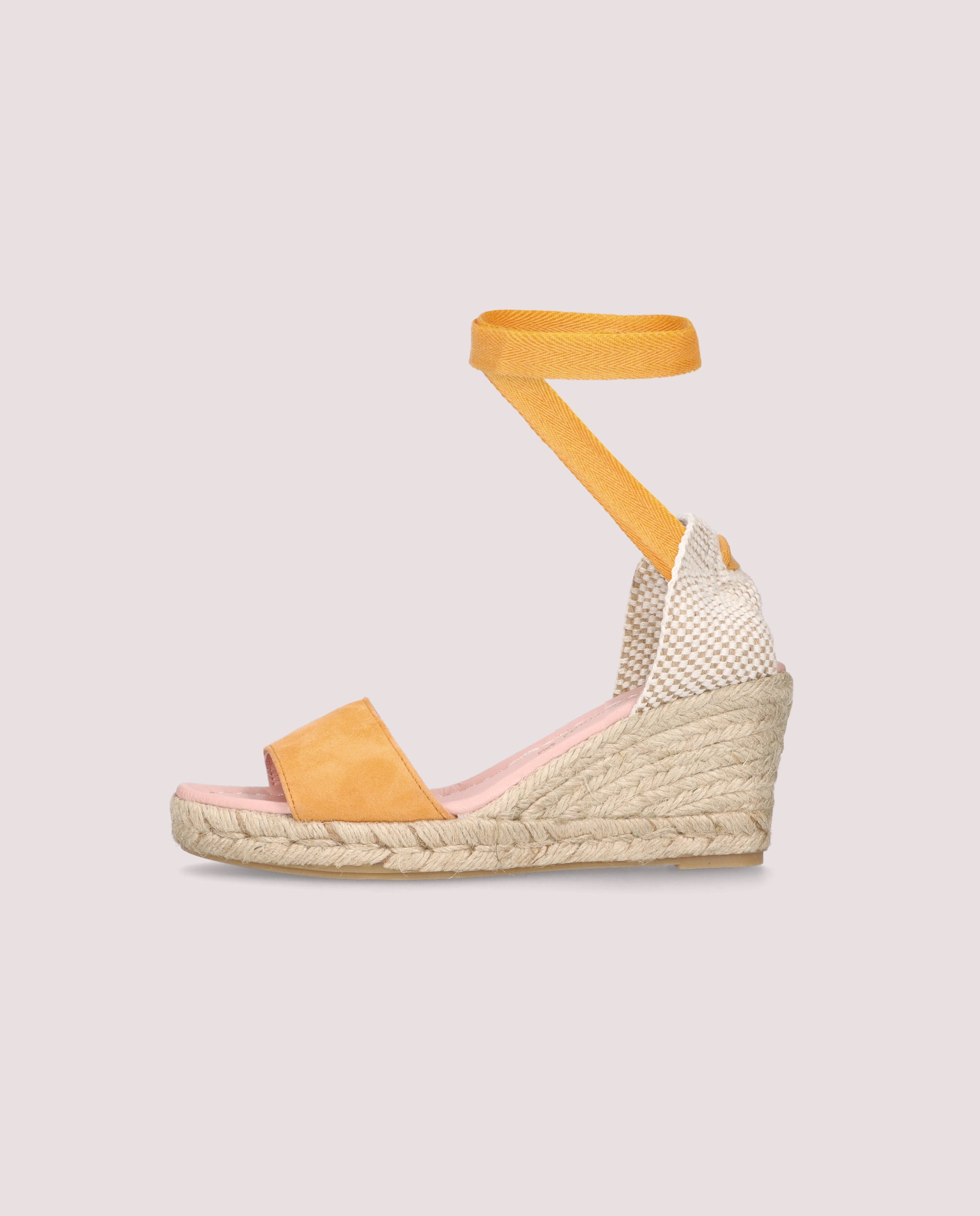 Deborah Orange Suede Esparto Espadrilles