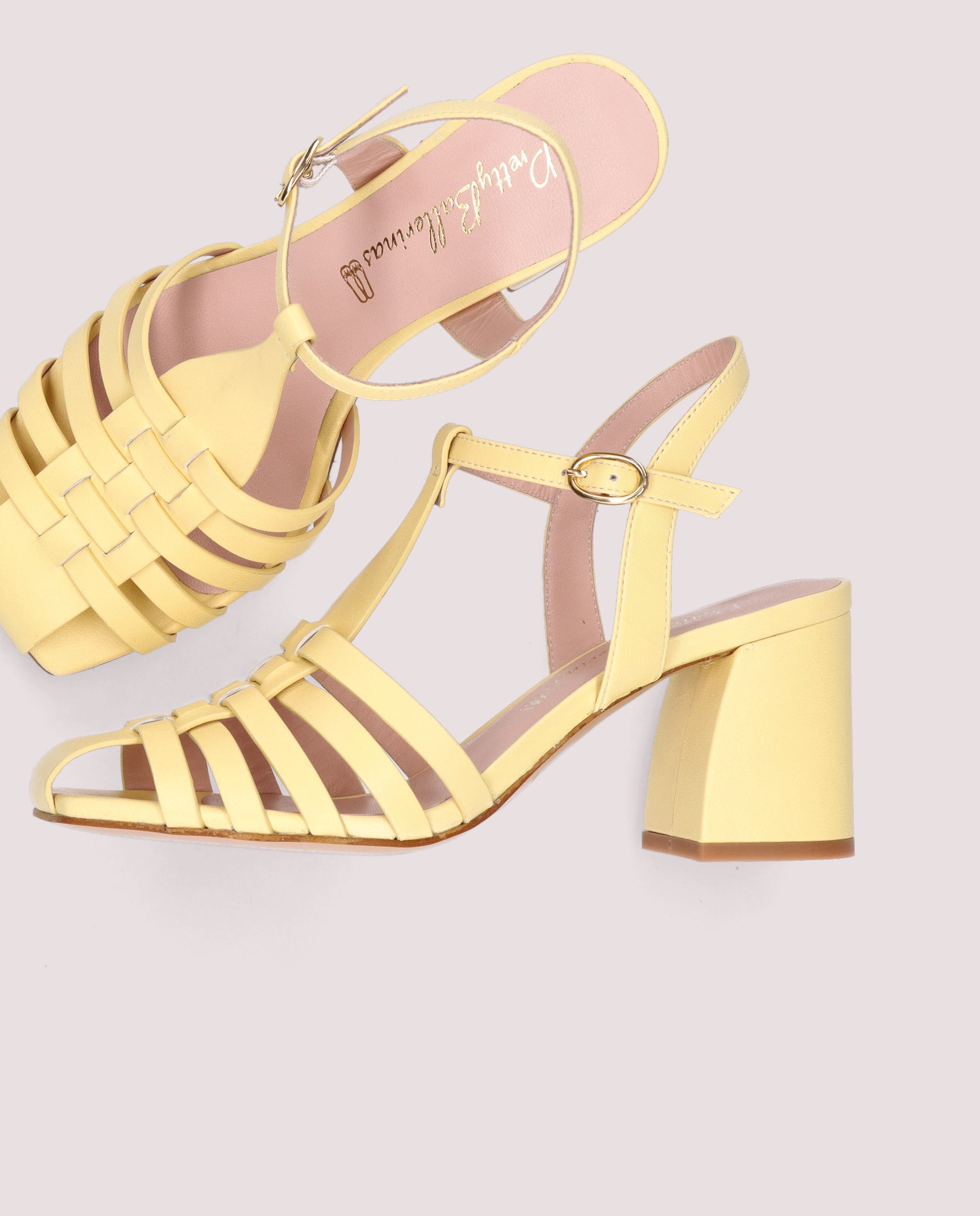 Amanda Yellow Leather Sandals