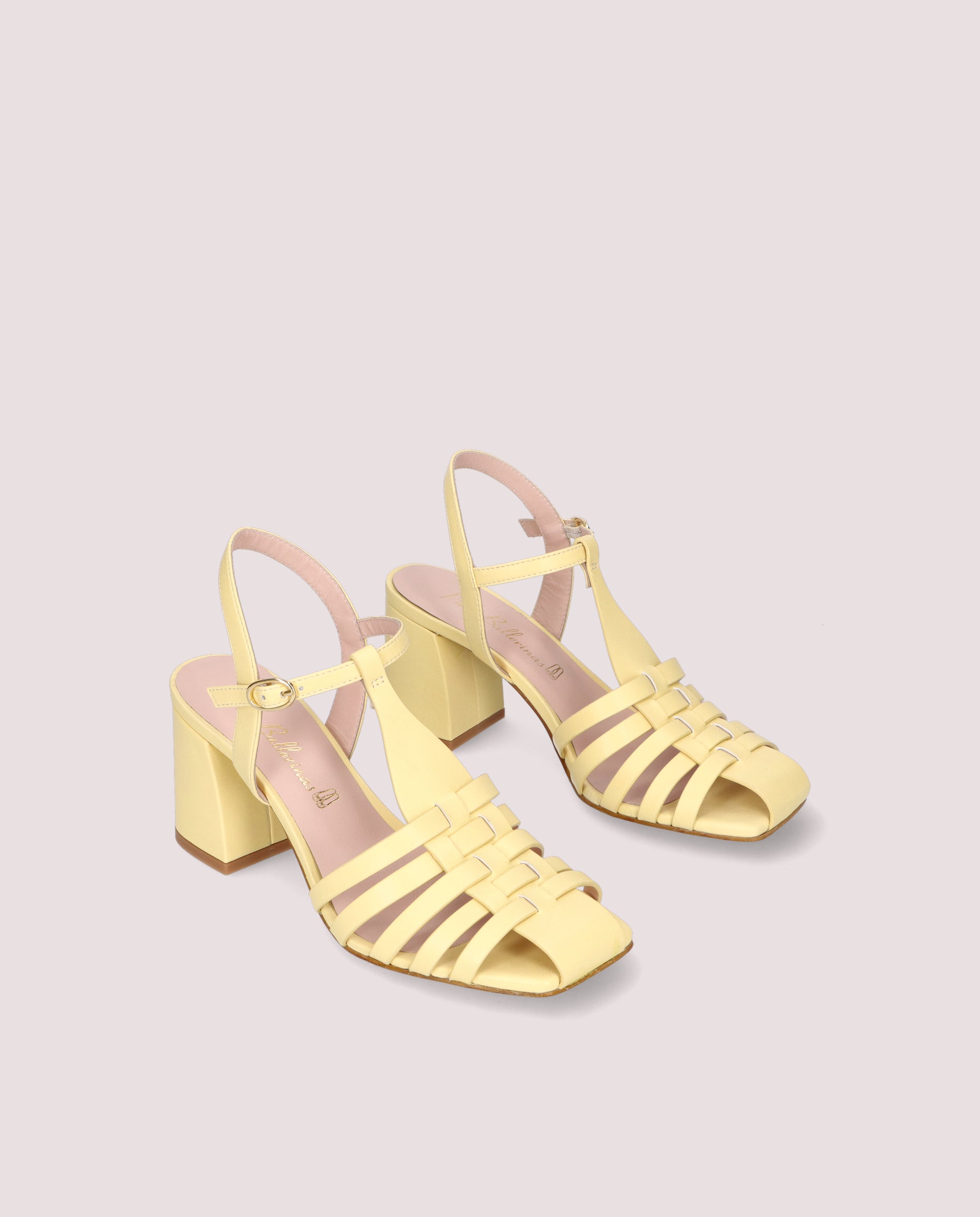 Amanda Yellow Leather Sandals