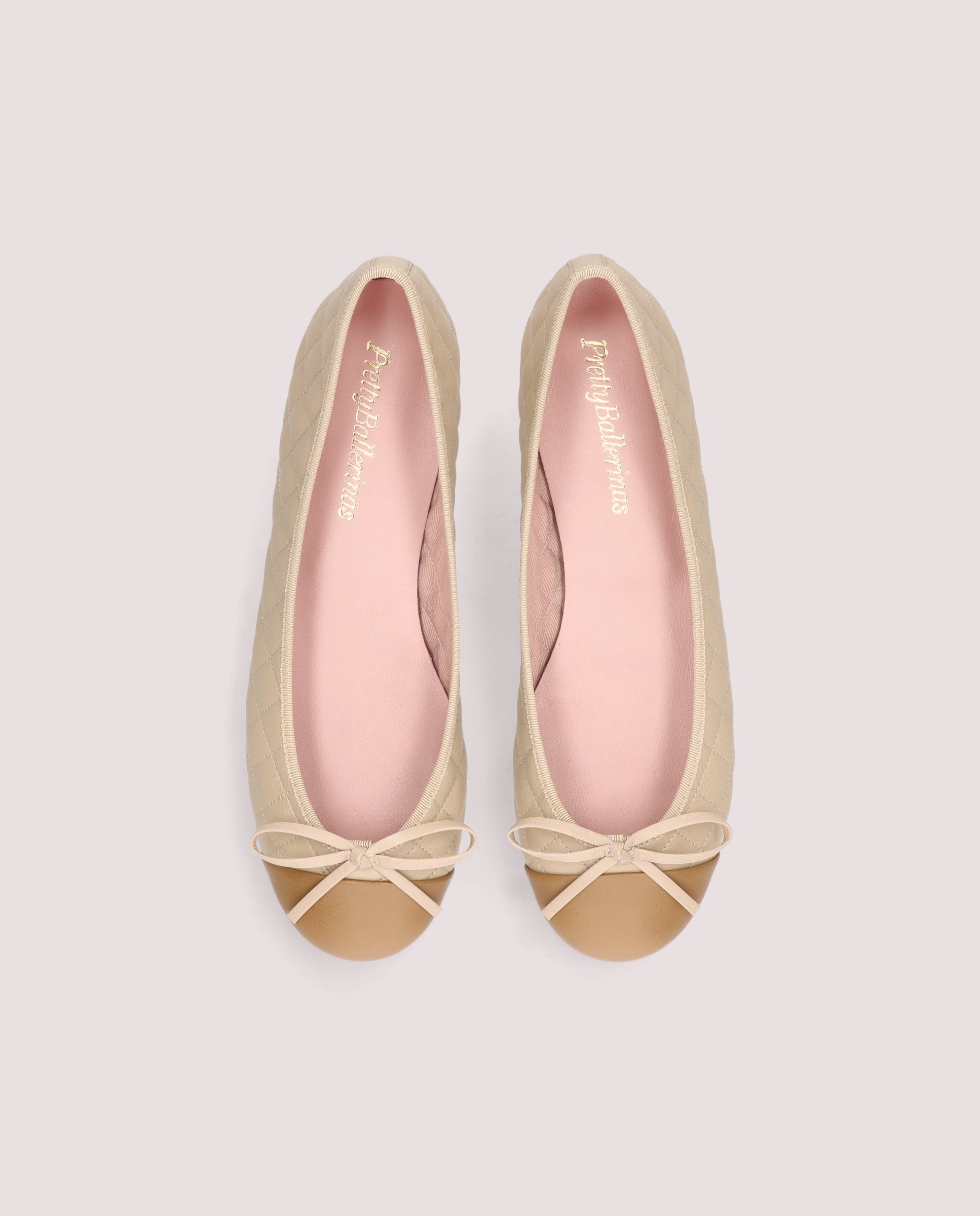 Rosario Beige Leather Ballerinas