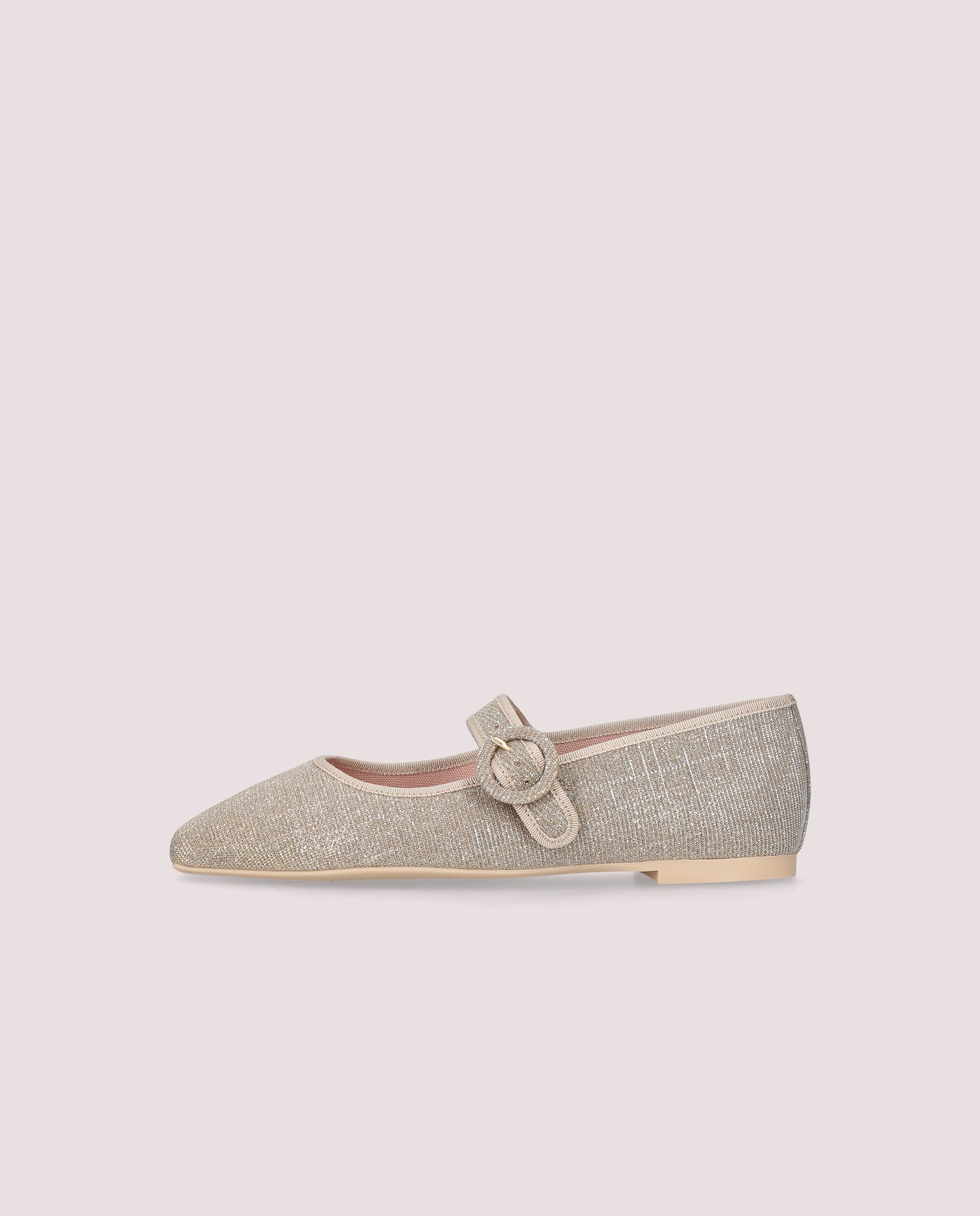 Camille Metallic Woven Silver Ballerinas