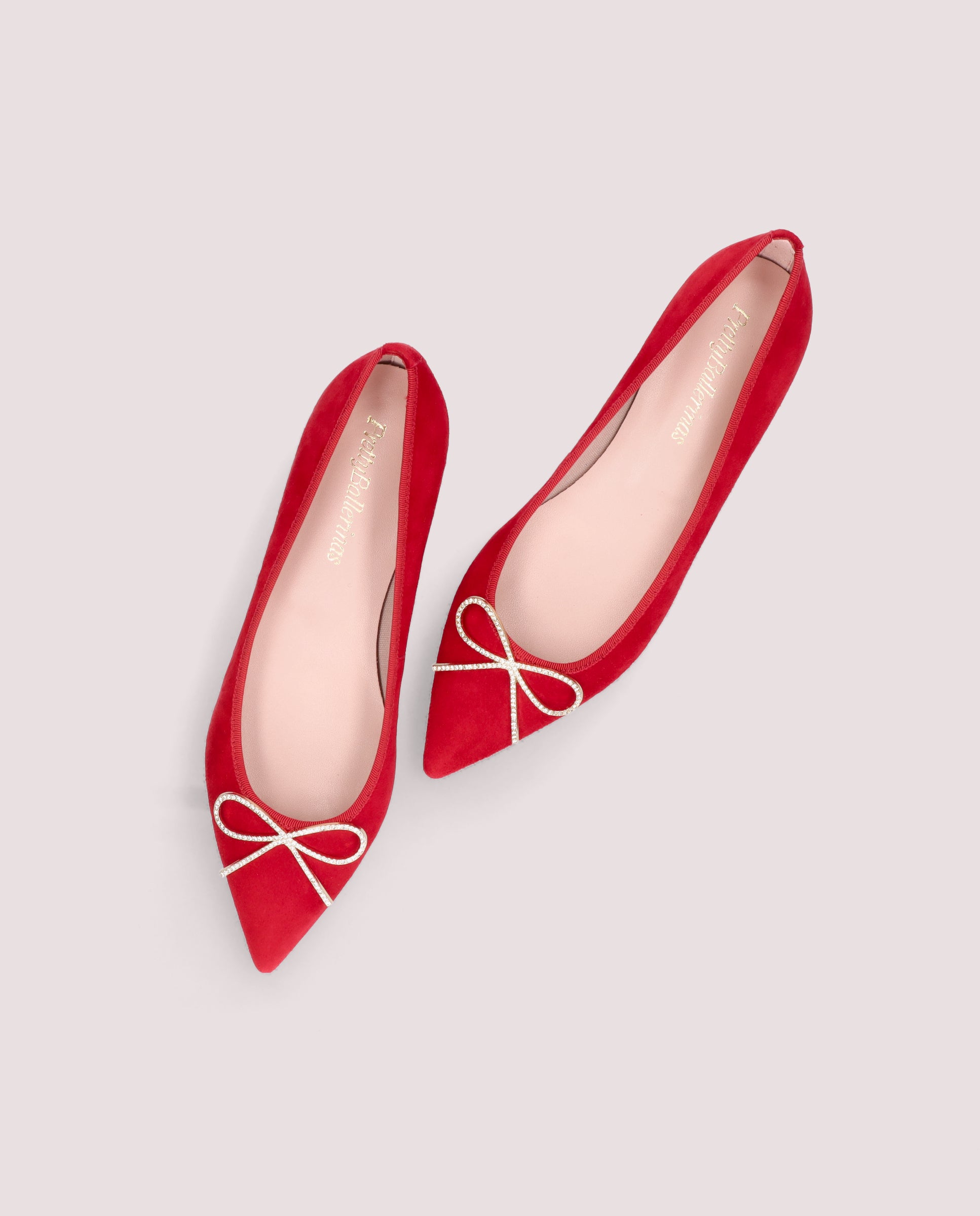Ella Red Suede Ballerinas