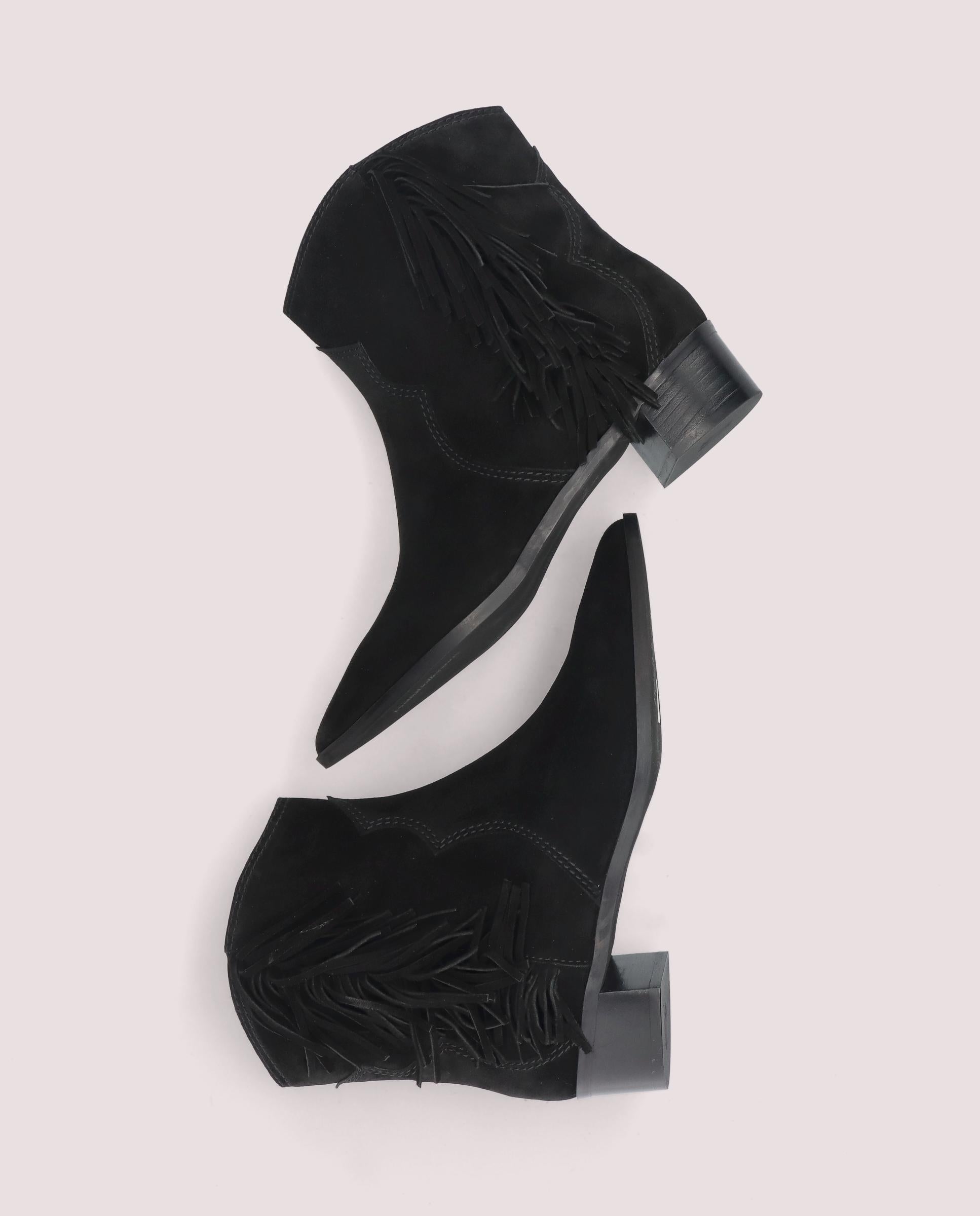 Kendall Black Suede Ankle Boots