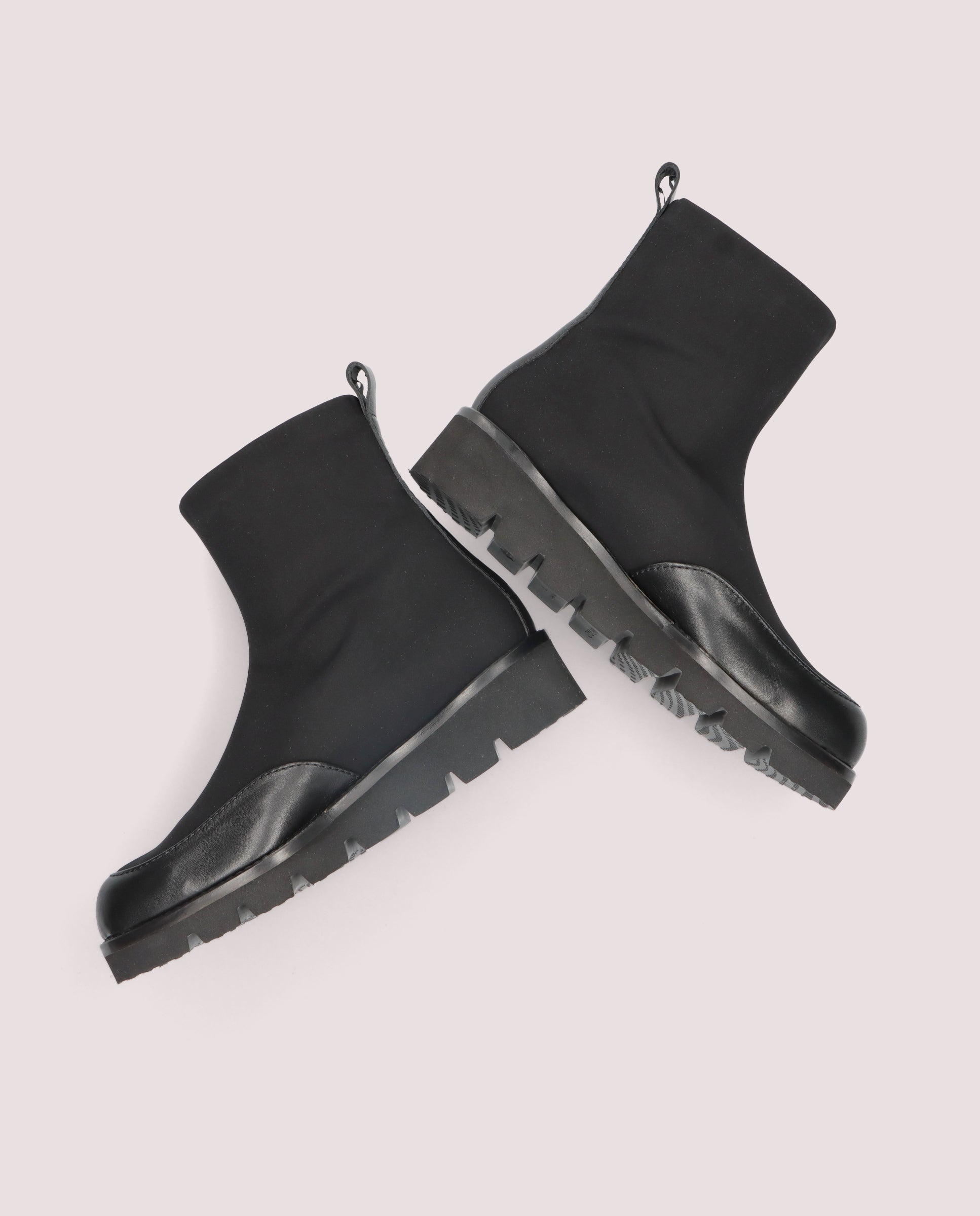 Bette Black Woven Ankle Boots