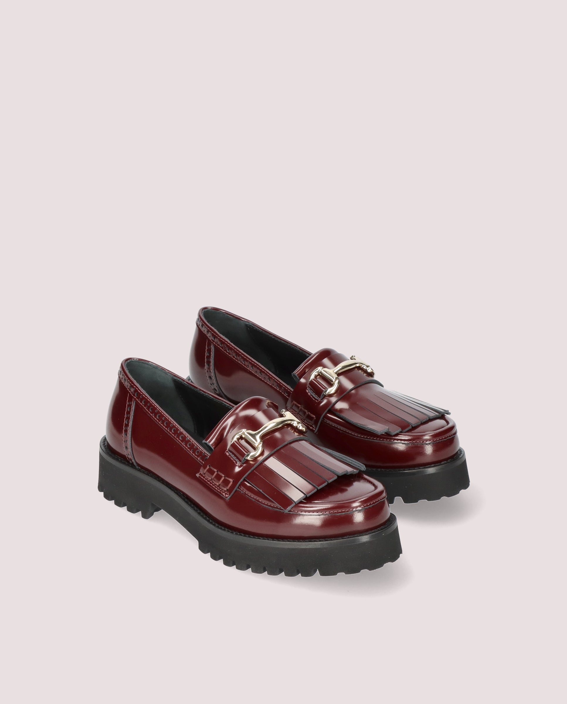 Ashley Red Leather Loafers