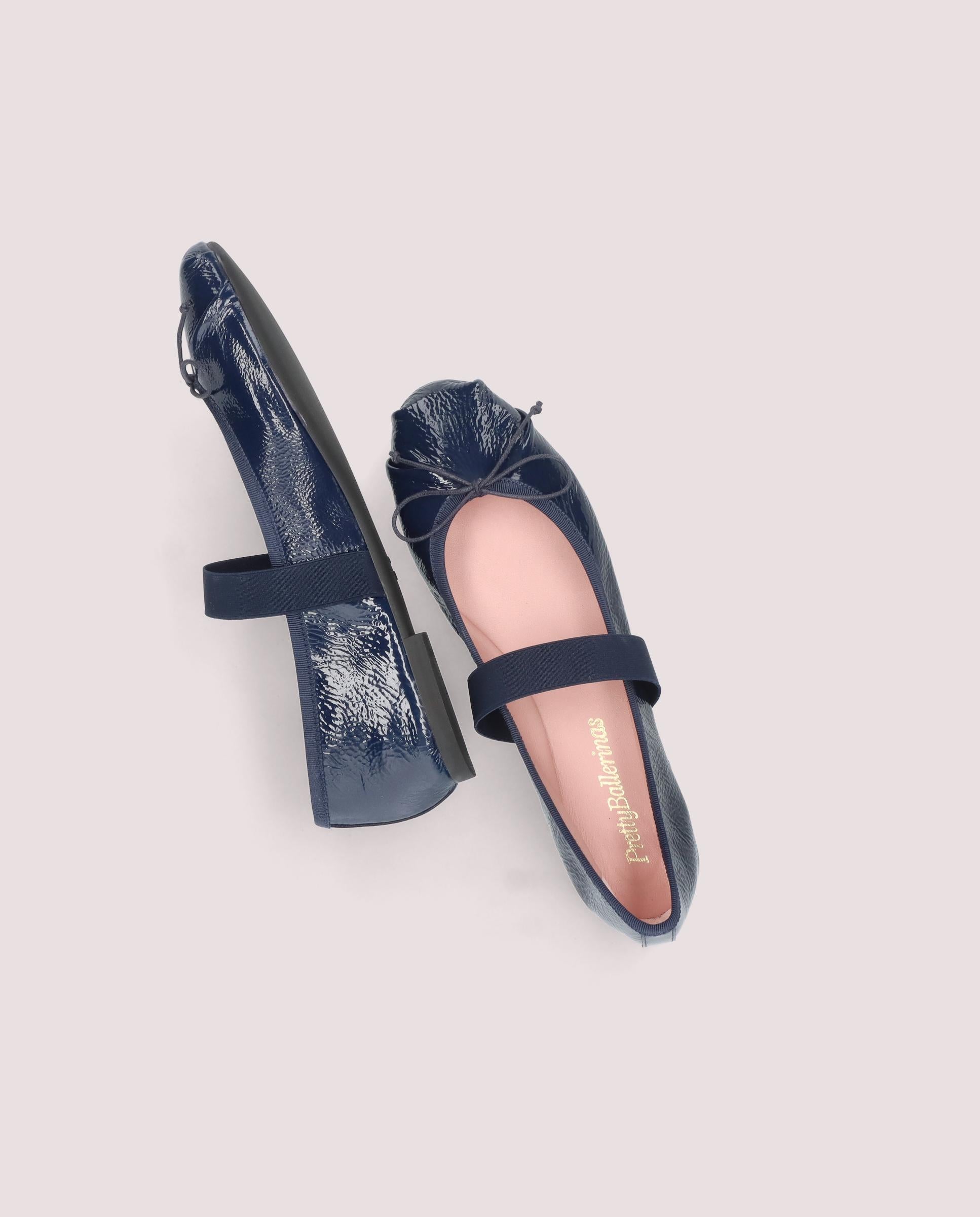 Nicole Blue Patent Leather Ballet Flats