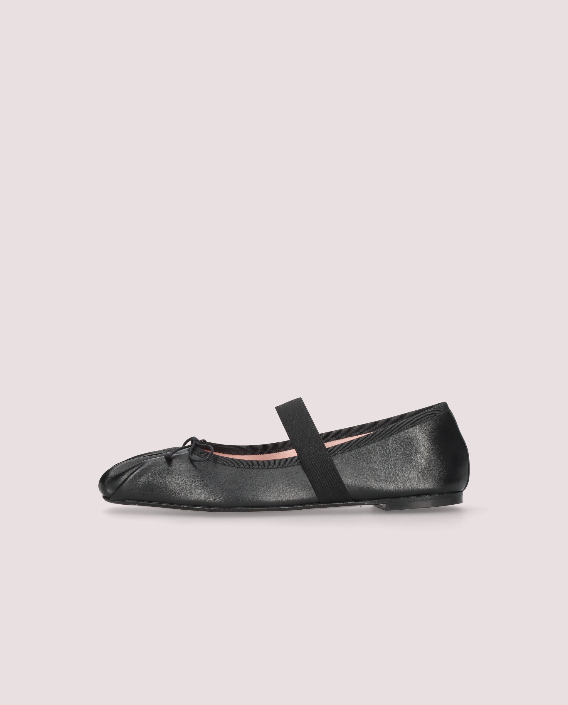 Camille Black Leather Ballet Flats