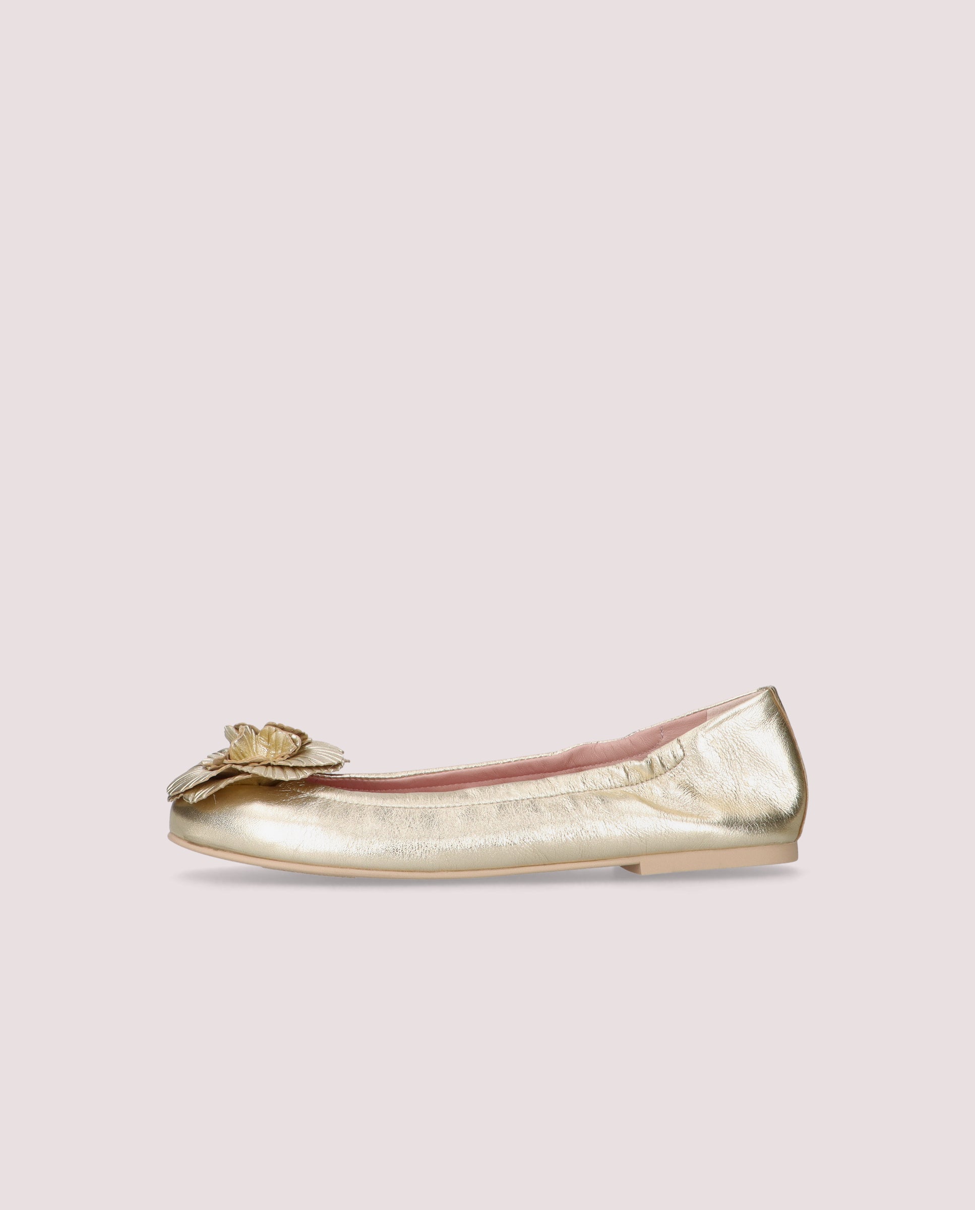 Rosario Gold Ballerinas Metallic Leather