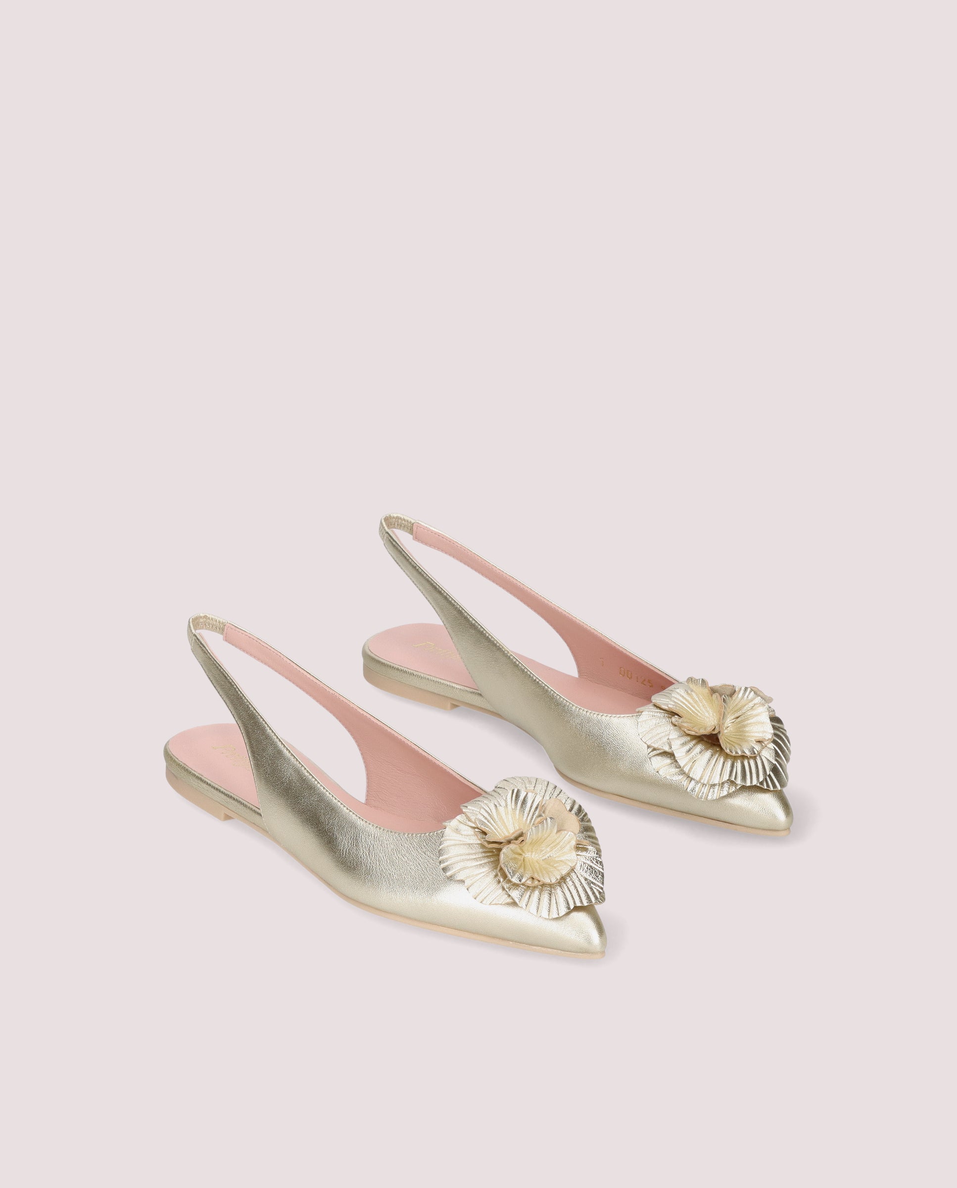 Ella Gold Metallic Leather Ballerinas