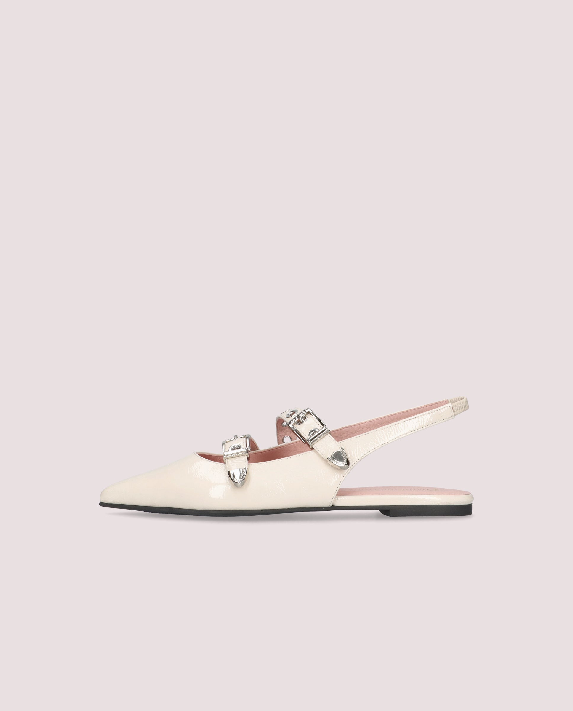 Ella White Patent Leather Ballerinas