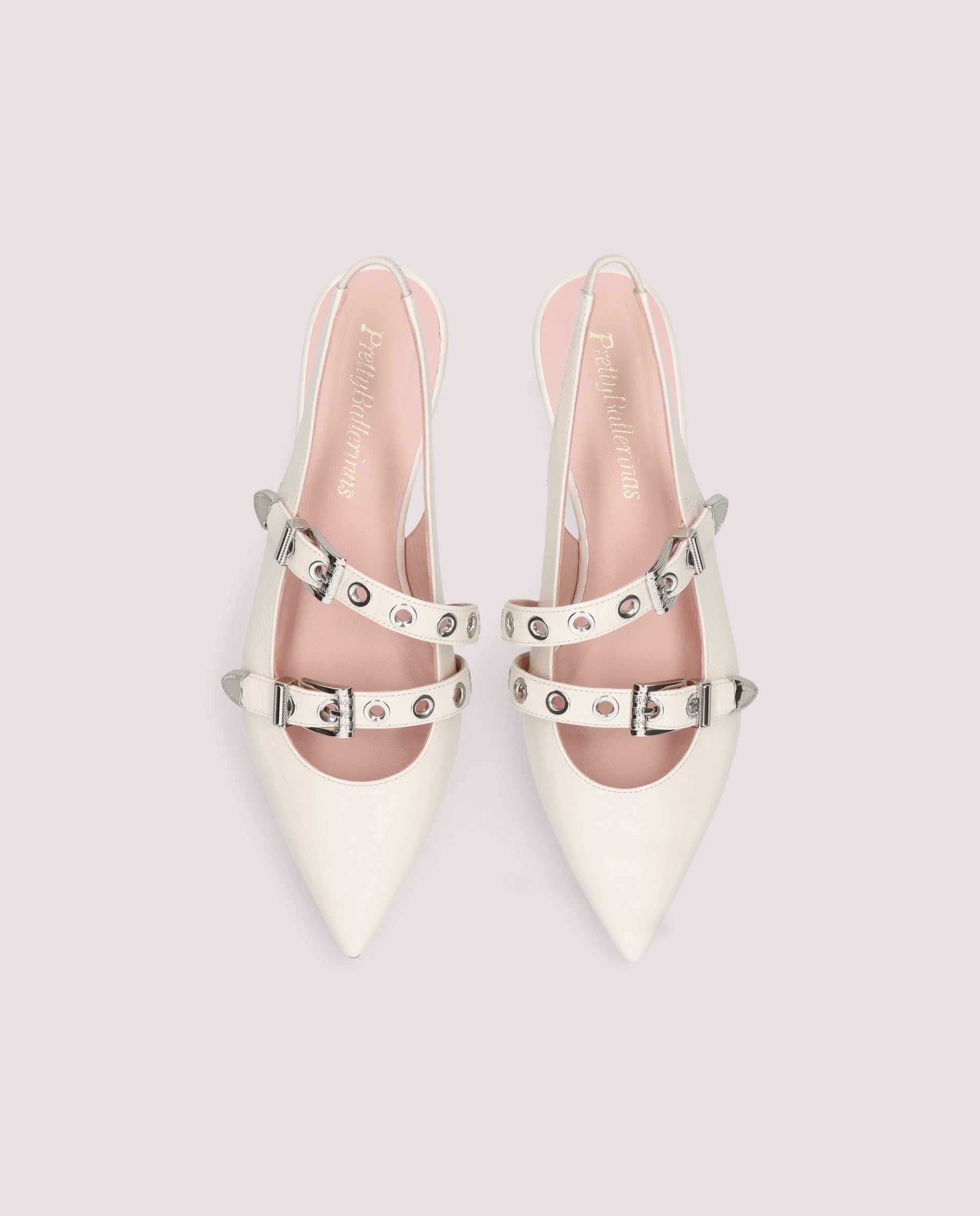 Ella White Patent Leather Ballerinas