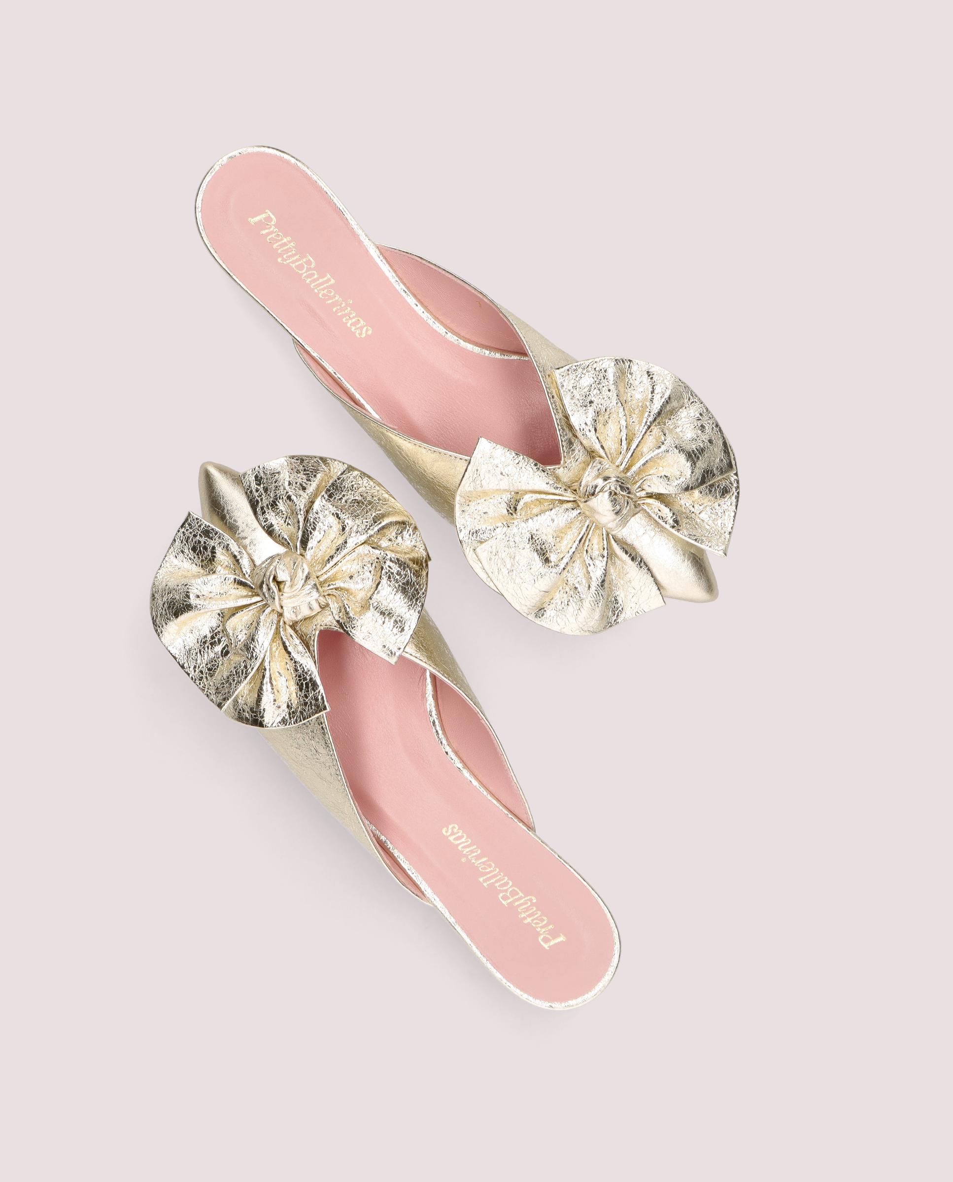 Clementine Mules Gold Metallic Leather