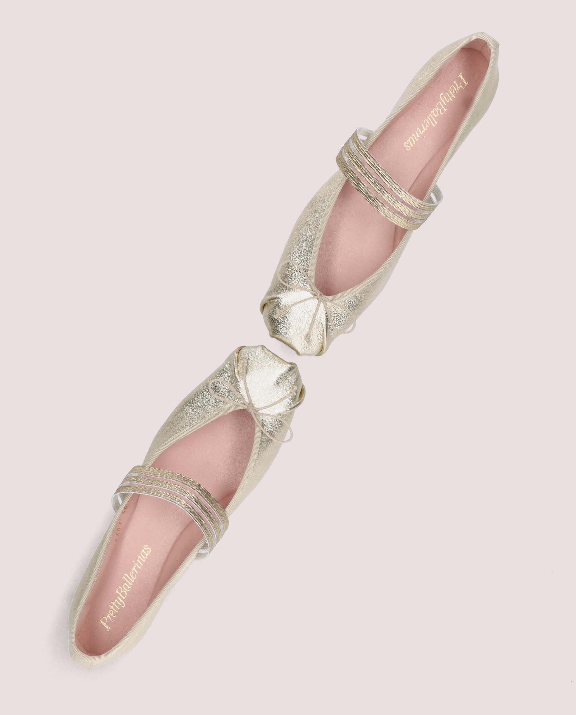 Kristen Gold Metallic Leather Ballerinas