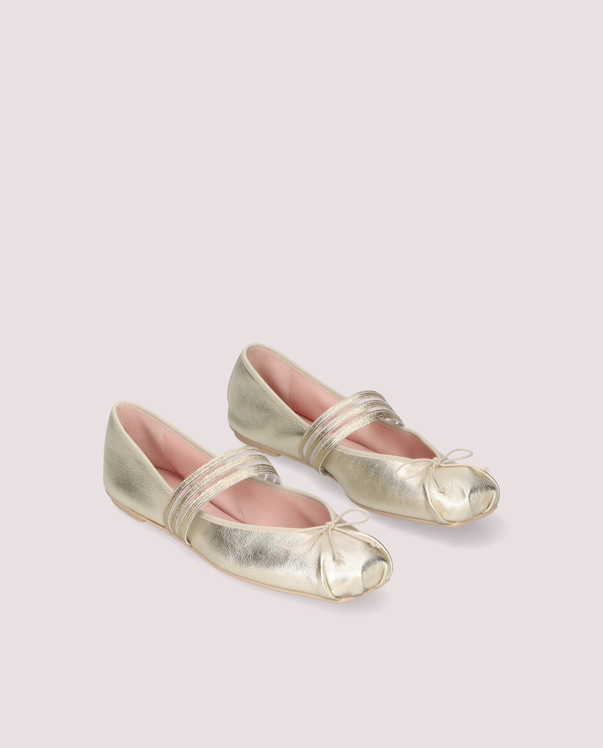 Kristen Gold Metallic Leather Ballerinas