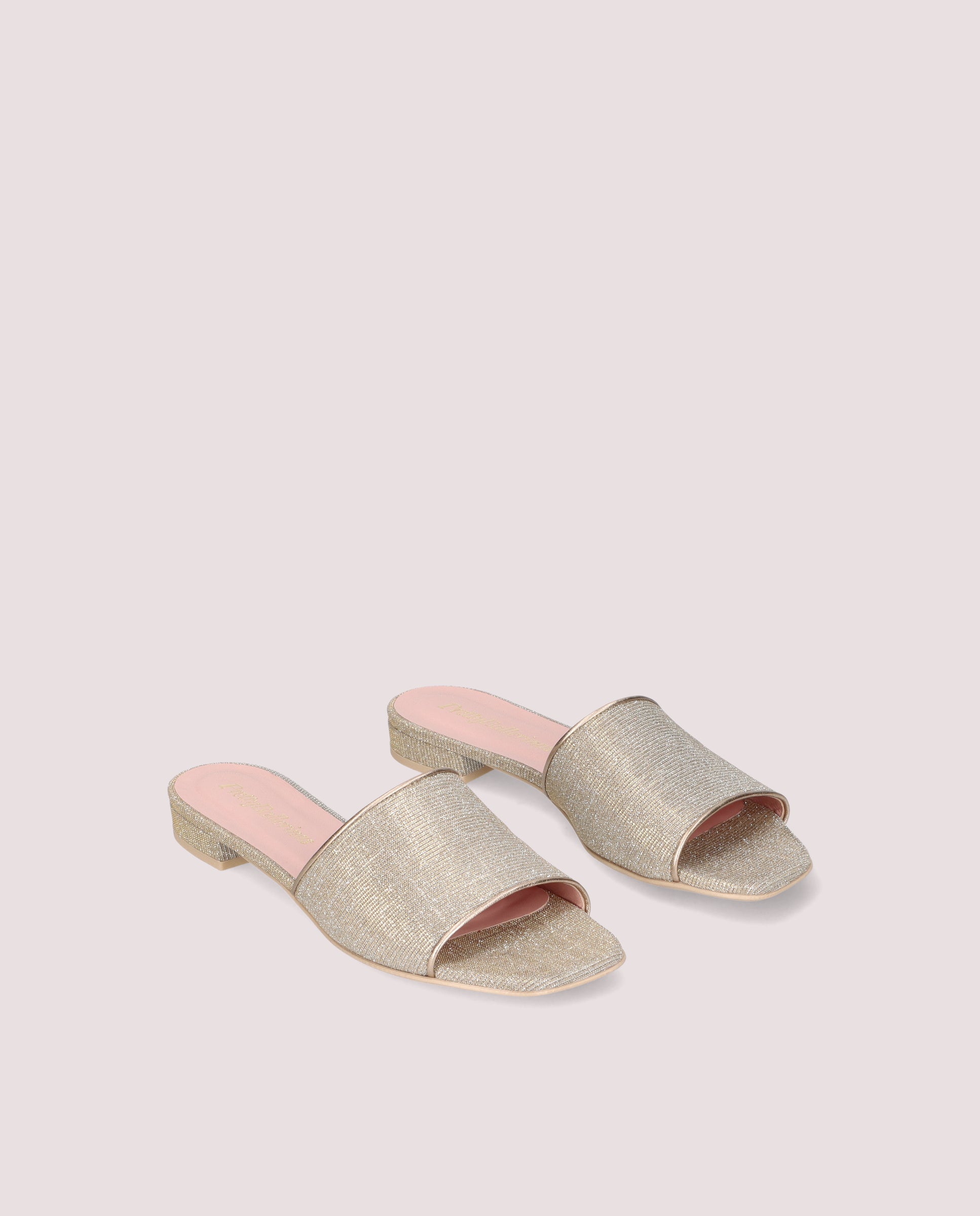 Olivia Silver Sandals Metallic Fabric