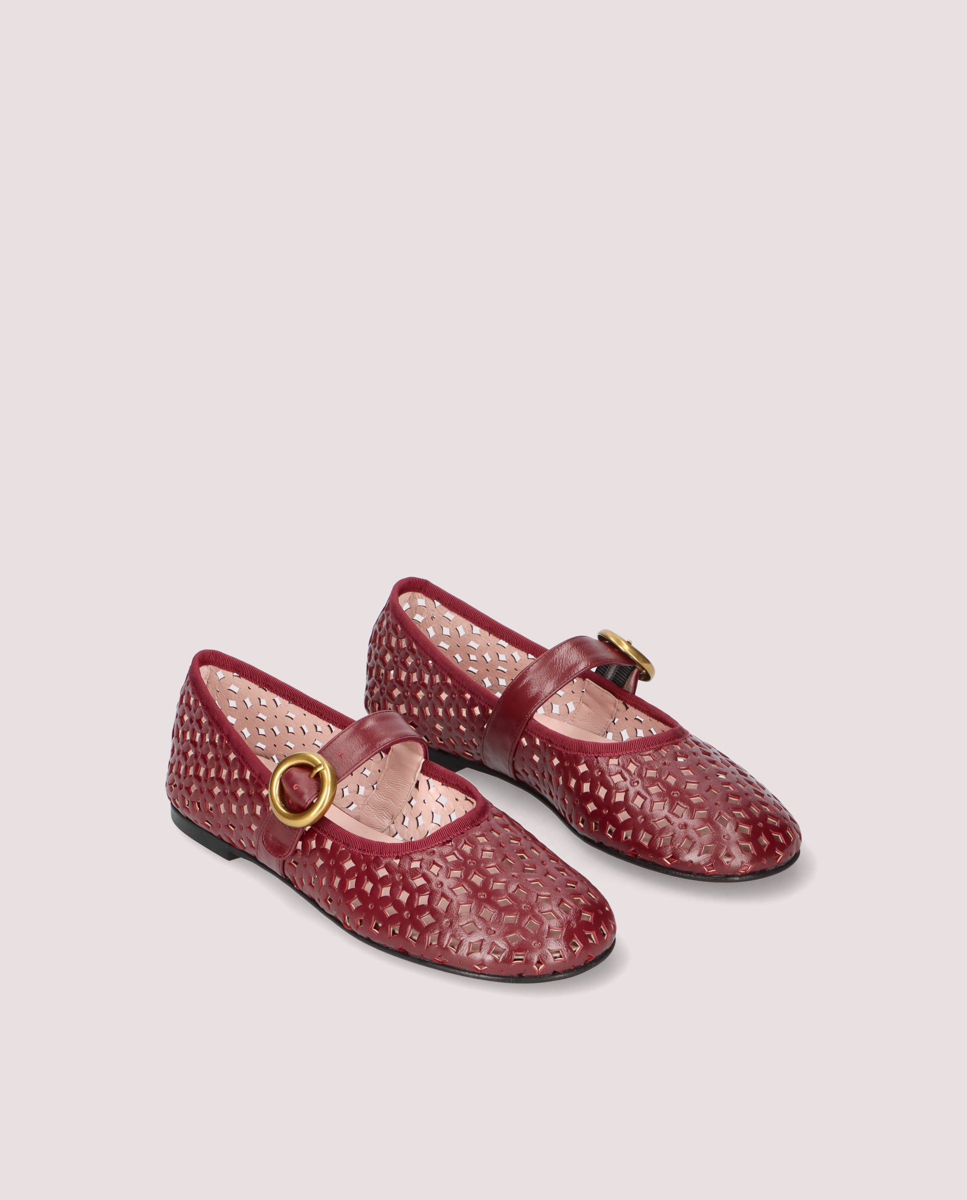 Georgia Red Leather Ballet Flats