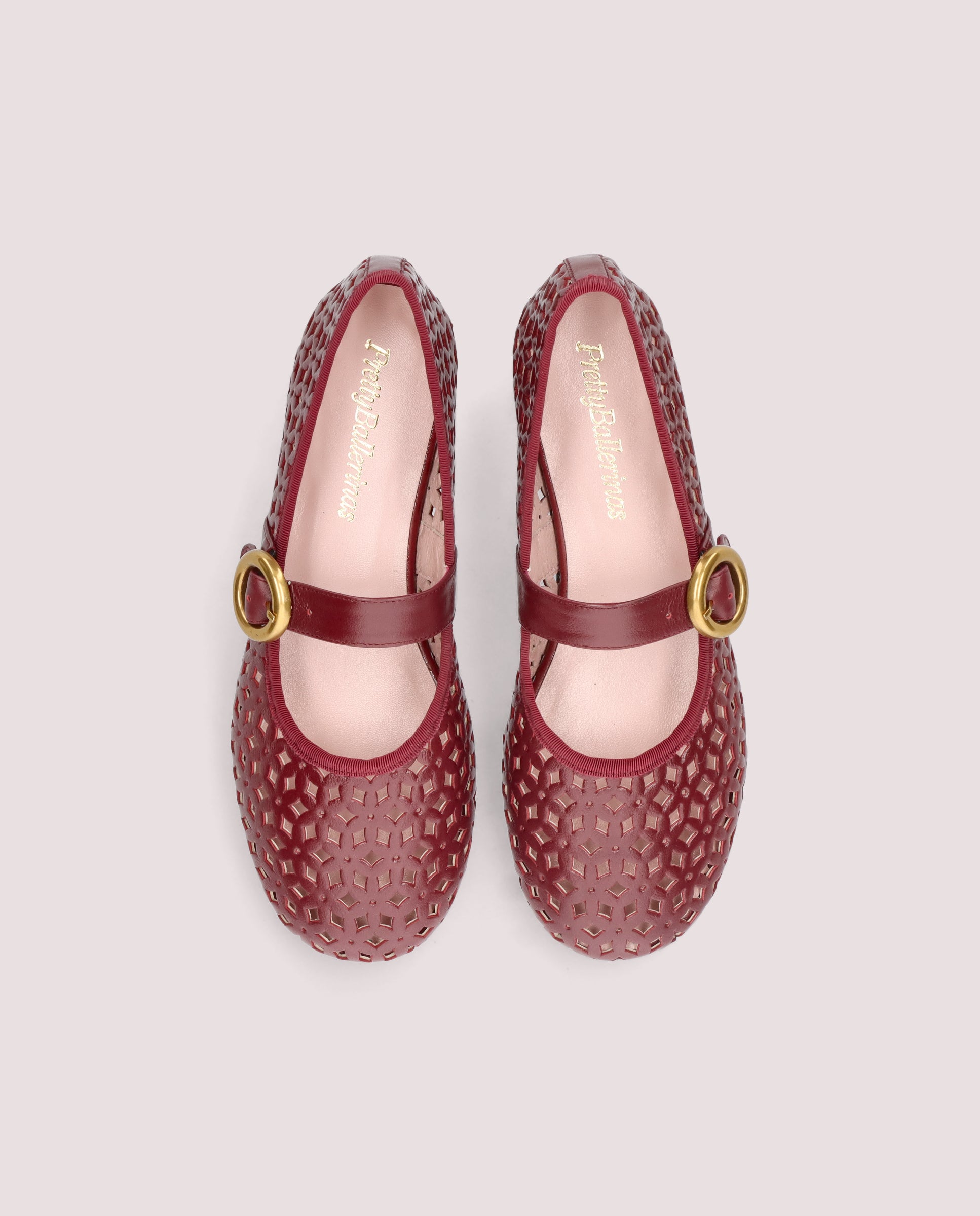 Georgia Red Leather Ballet Flats
