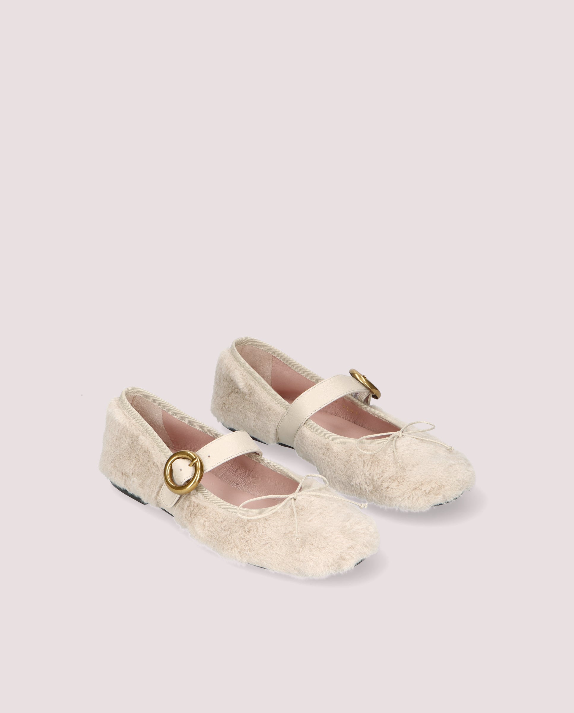 Georgia White Knitted Ballet Flats