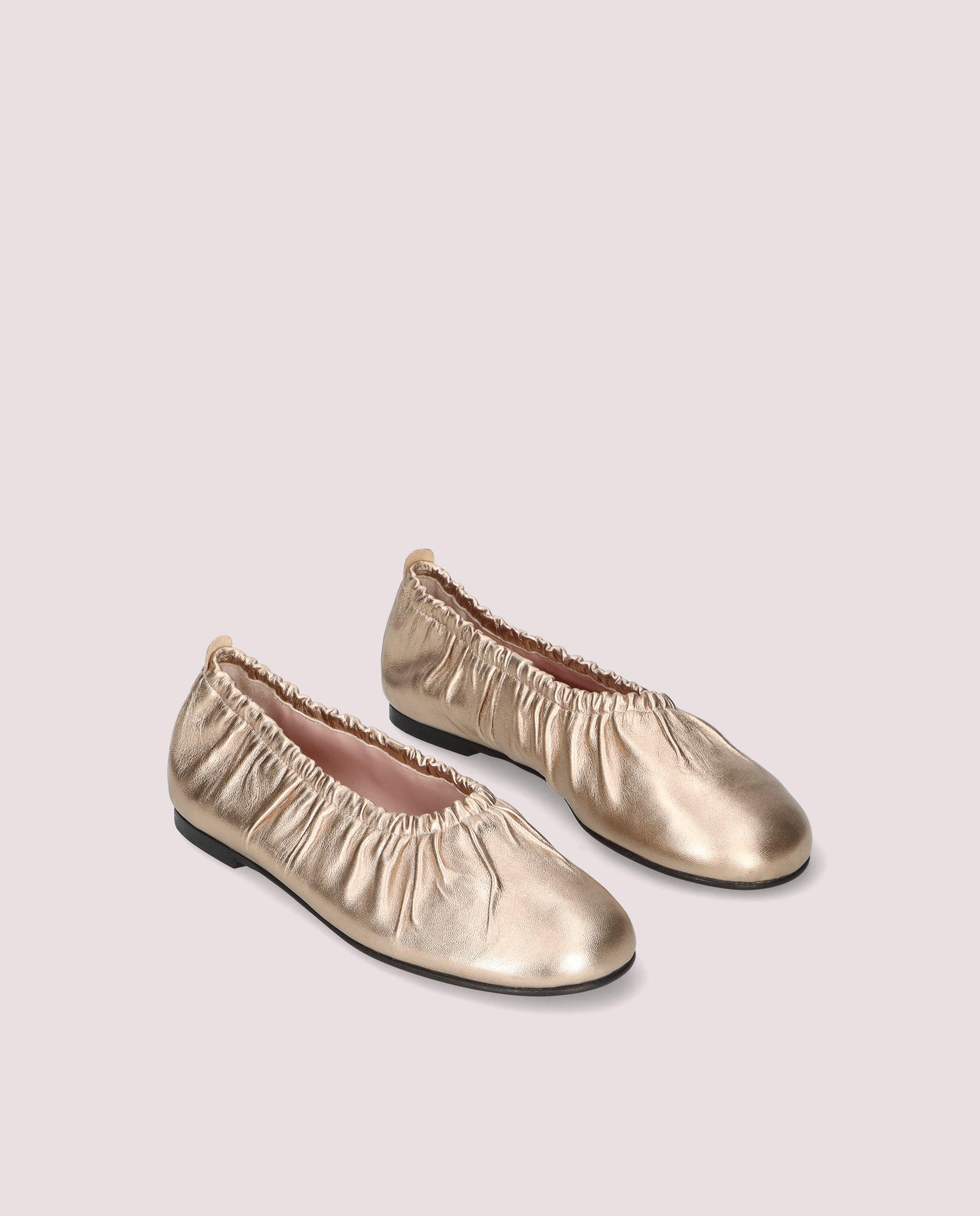 Georgia Ballet Flats Gold Metallic Leather