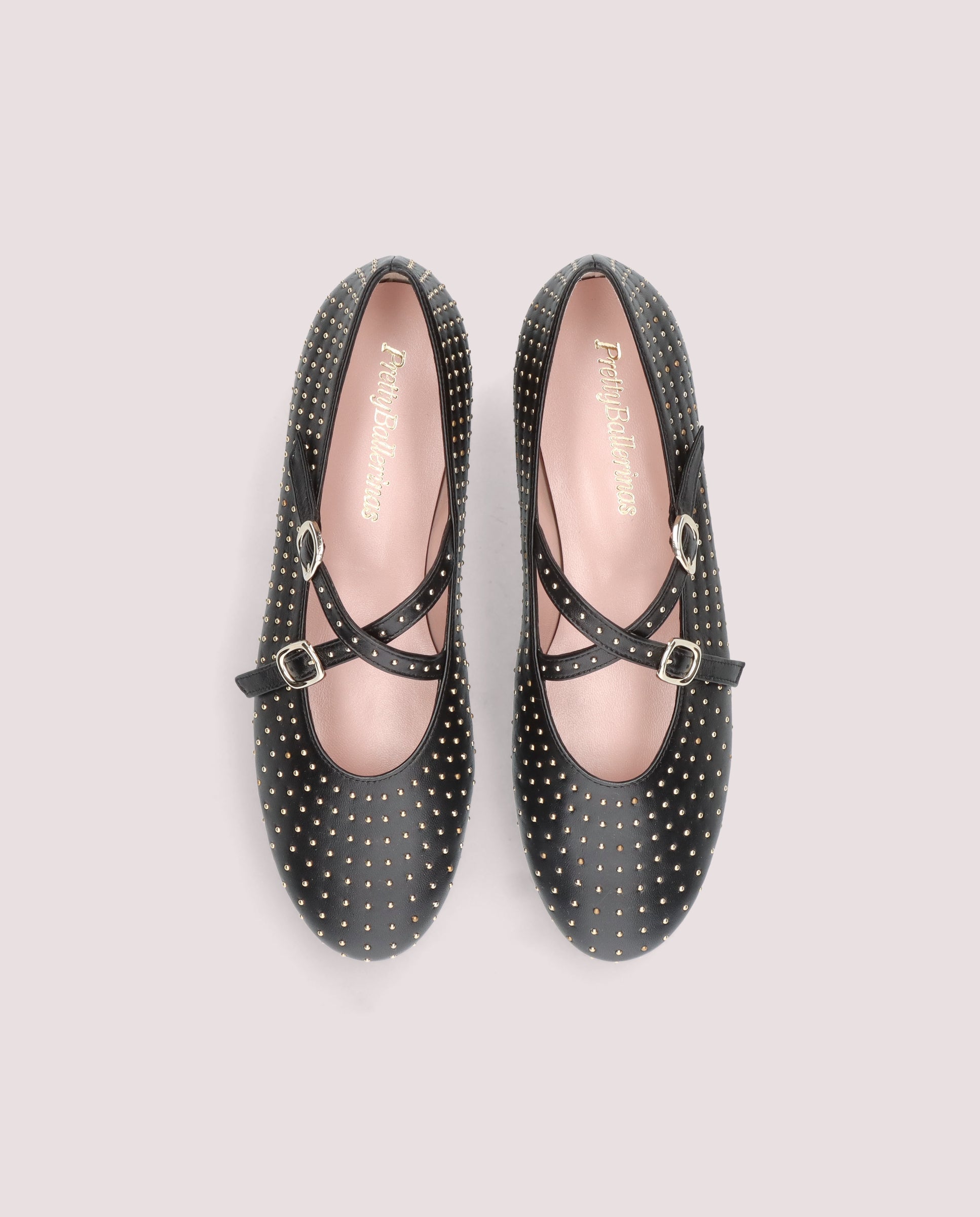 Nicole Black Leather Ballet Flats