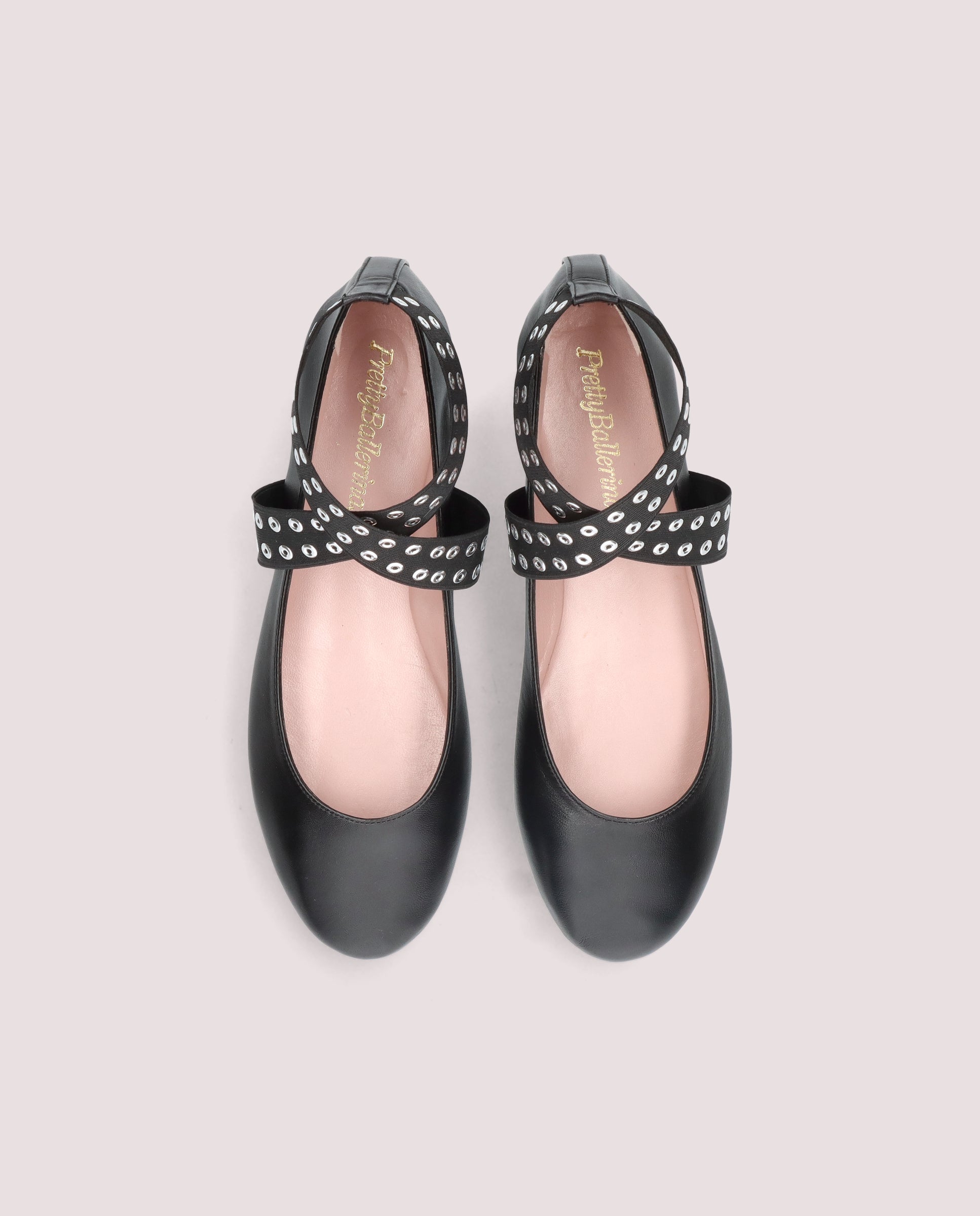 Nicole Black Leather Ballet Flats