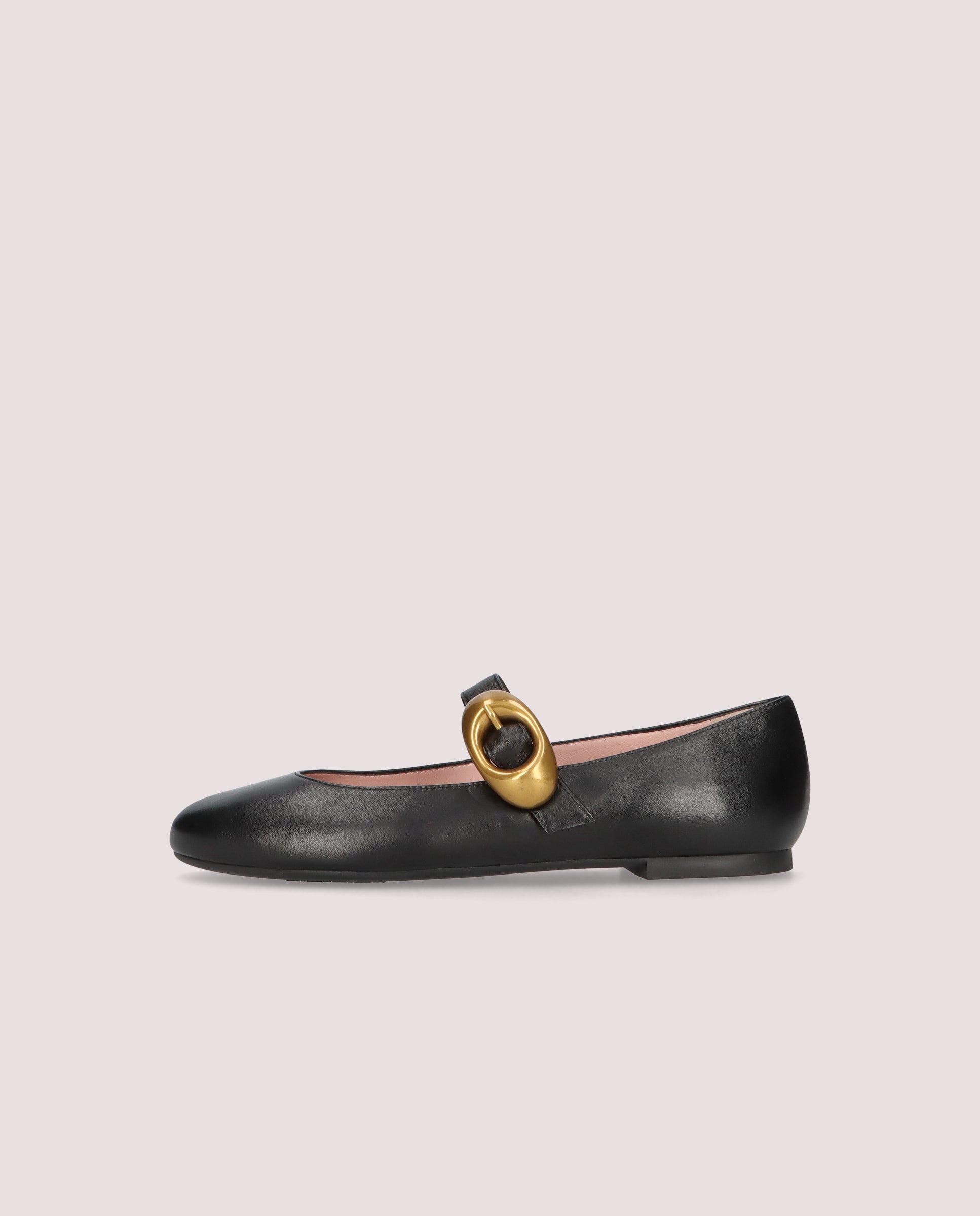 Nicole Black Leather Ballet Flats