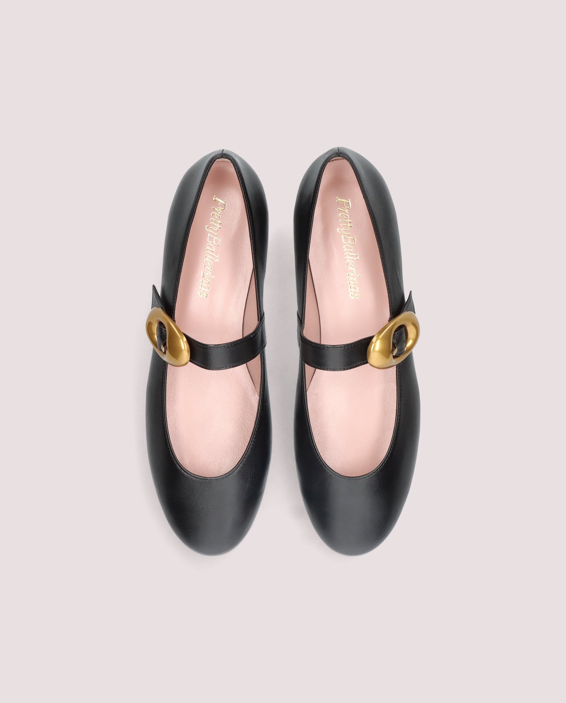 Nicole Black Leather Ballet Flats