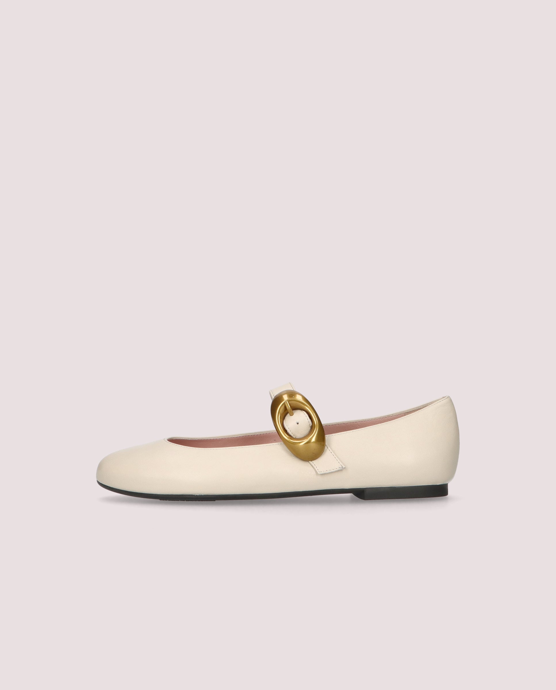 Nicole White Leather Ballet Flats
