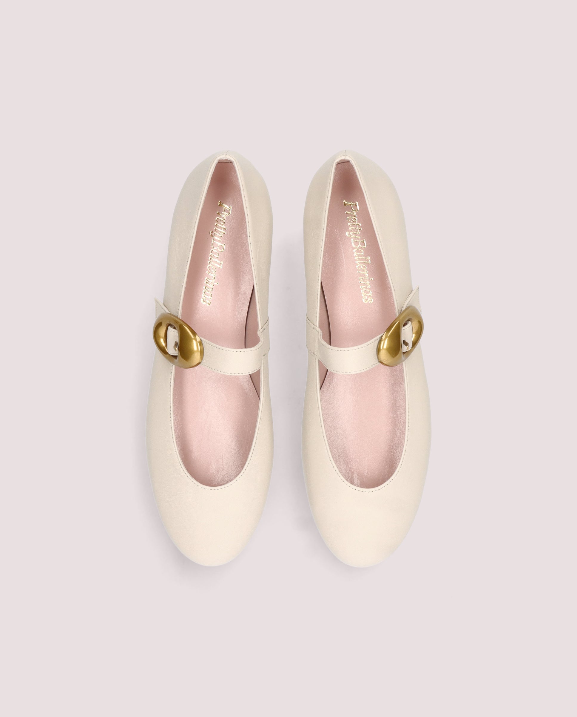 Nicole White Leather Ballet Flats