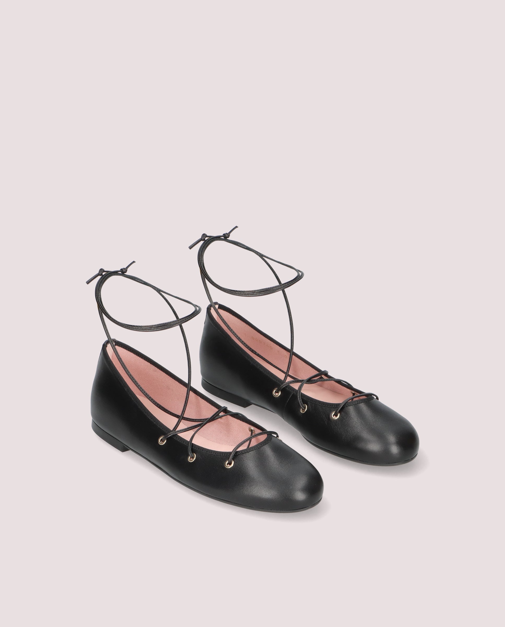 Nicole Black Leather Ballet Flats