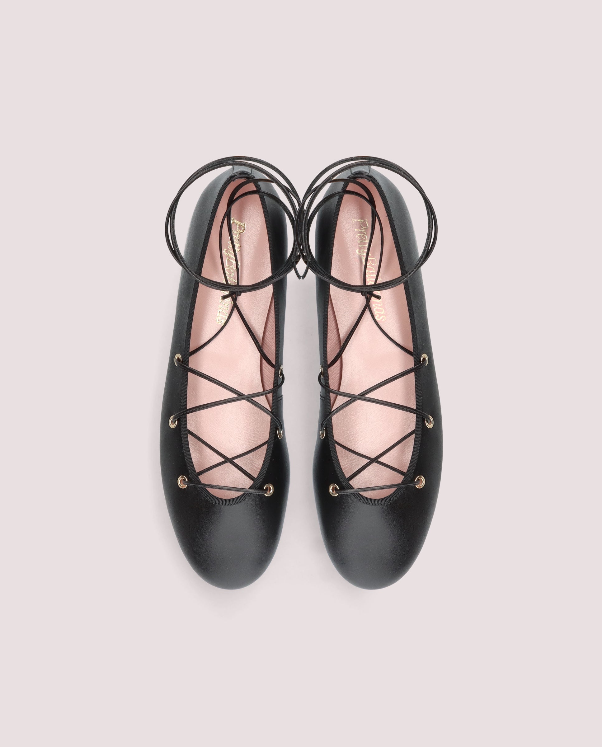 Nicole Black Leather Ballet Flats