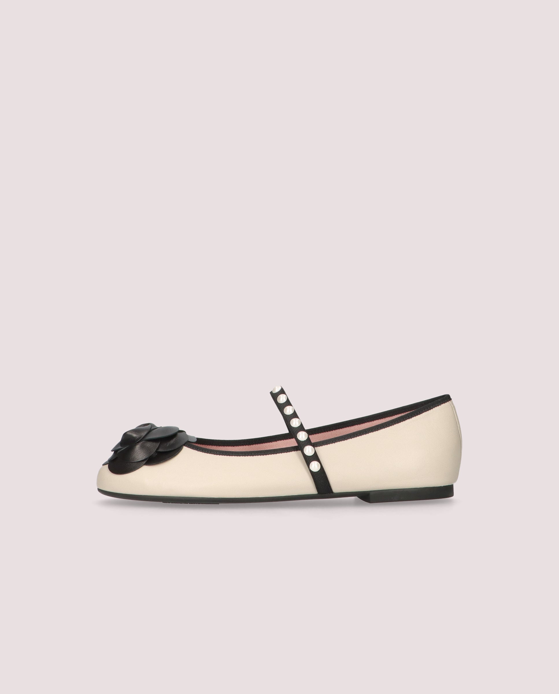 Nicole White Leather Ballet Flats
