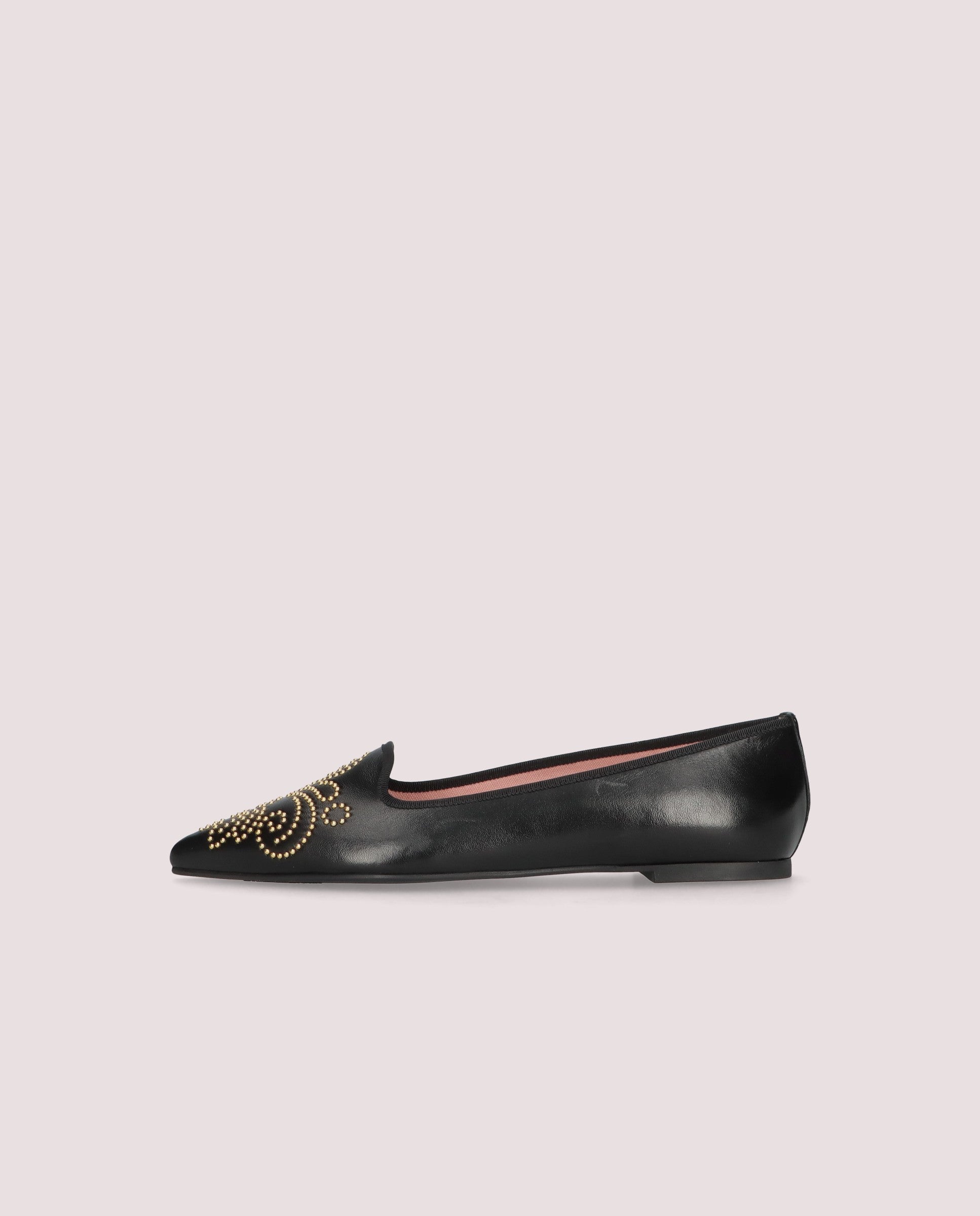 Black Leather Ella Loafers