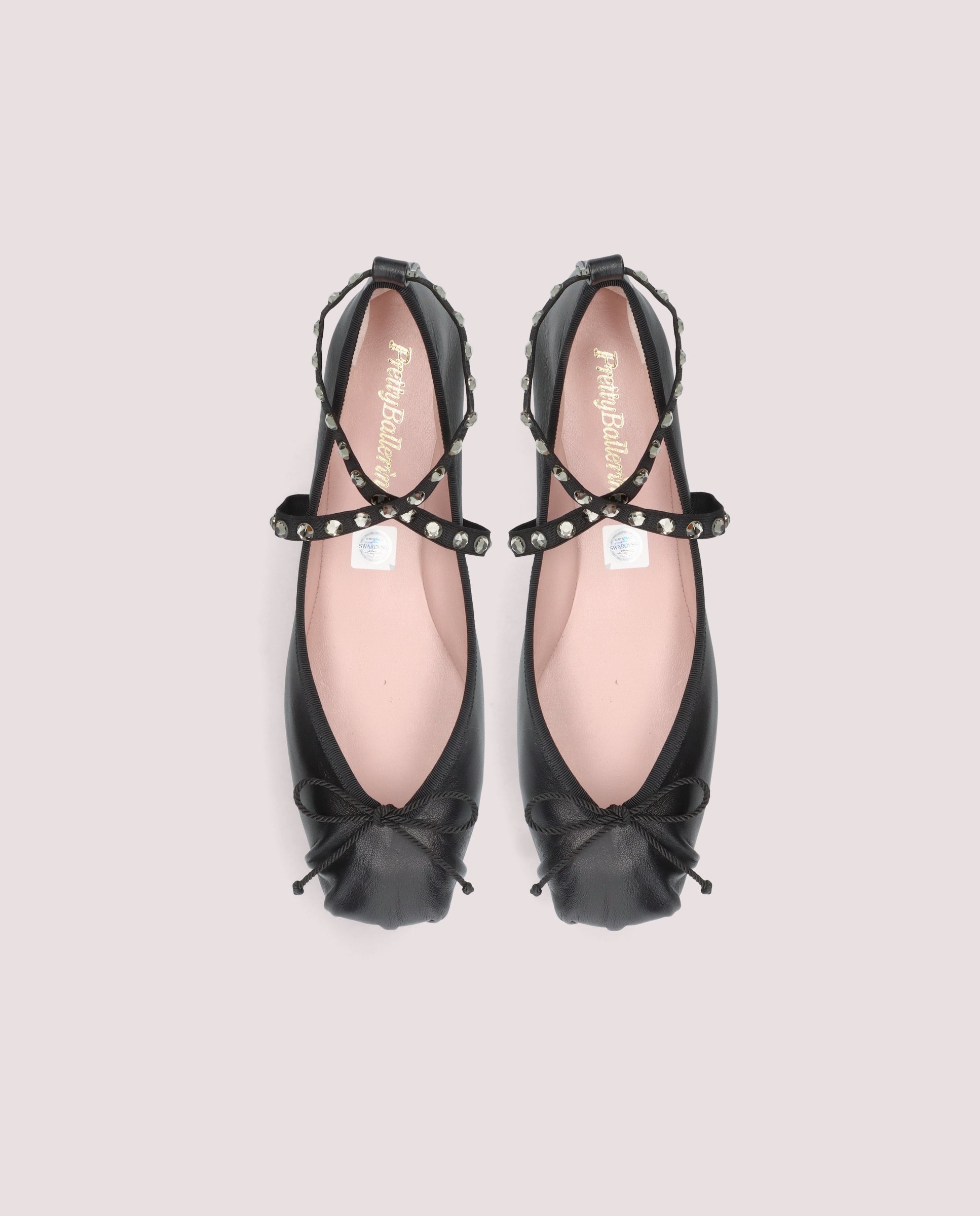 Kristen Black Leather Ballet Flats