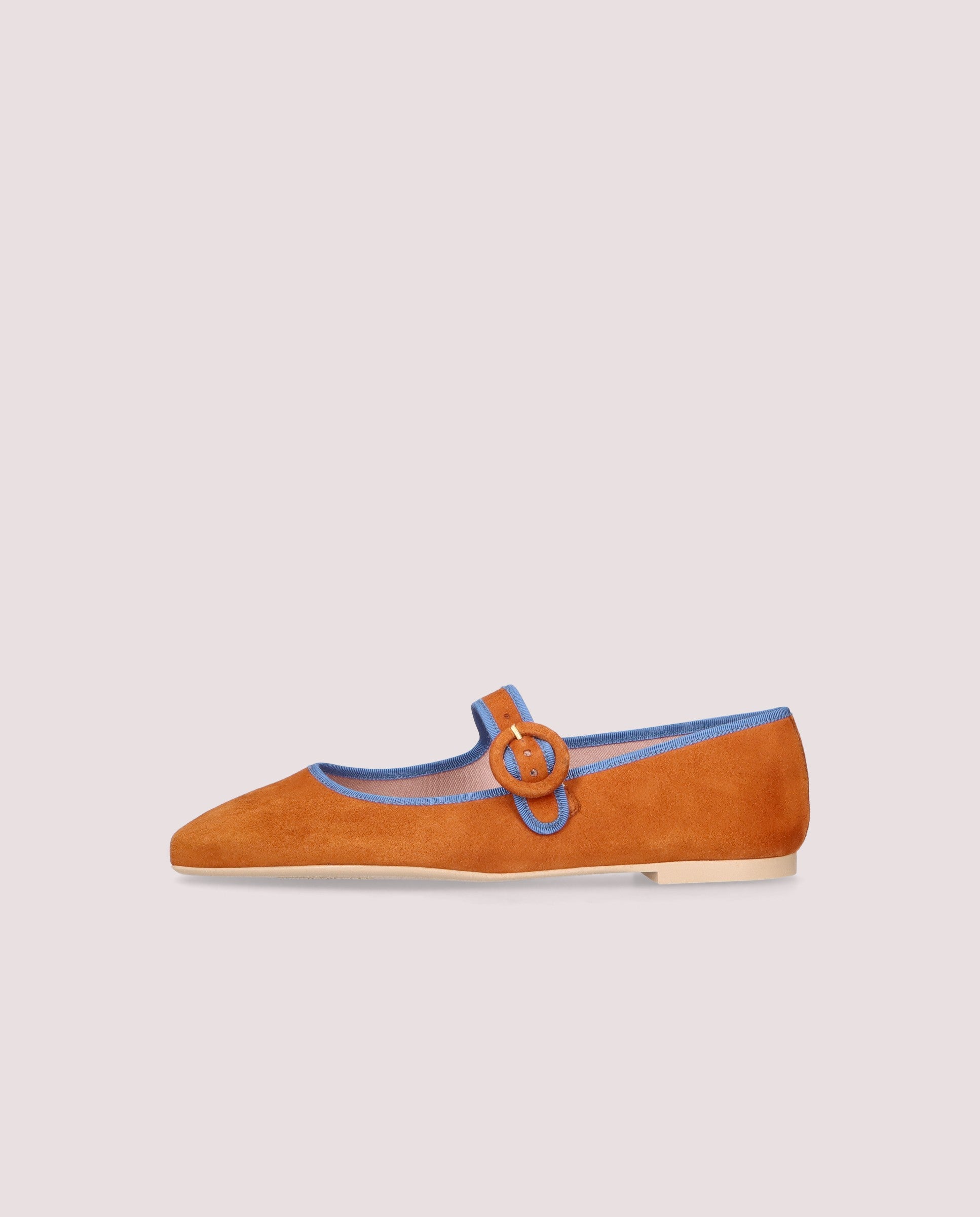 Camille Orange Suede Ballet Flats