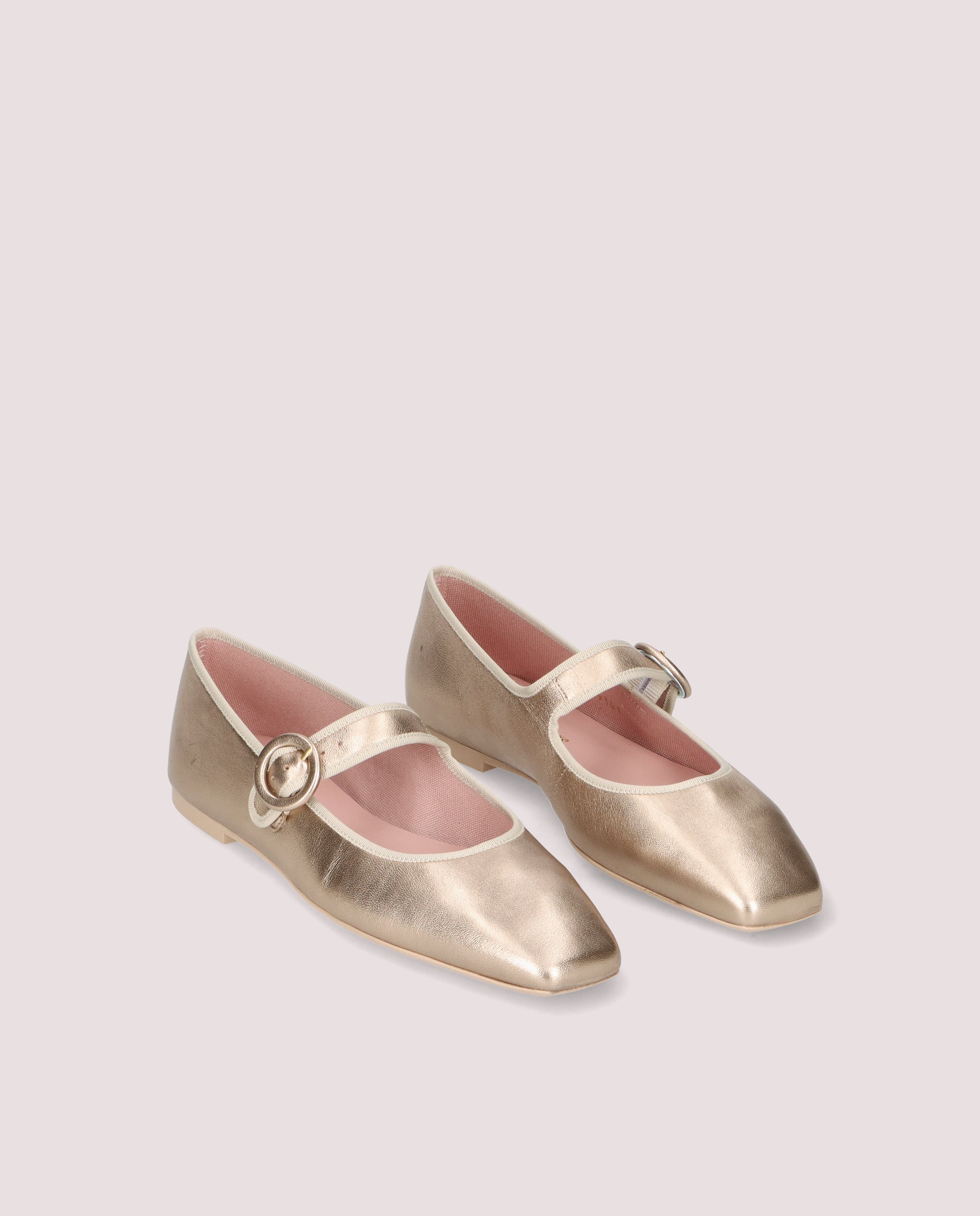Camille Gold Metallic Leather Ballerinas