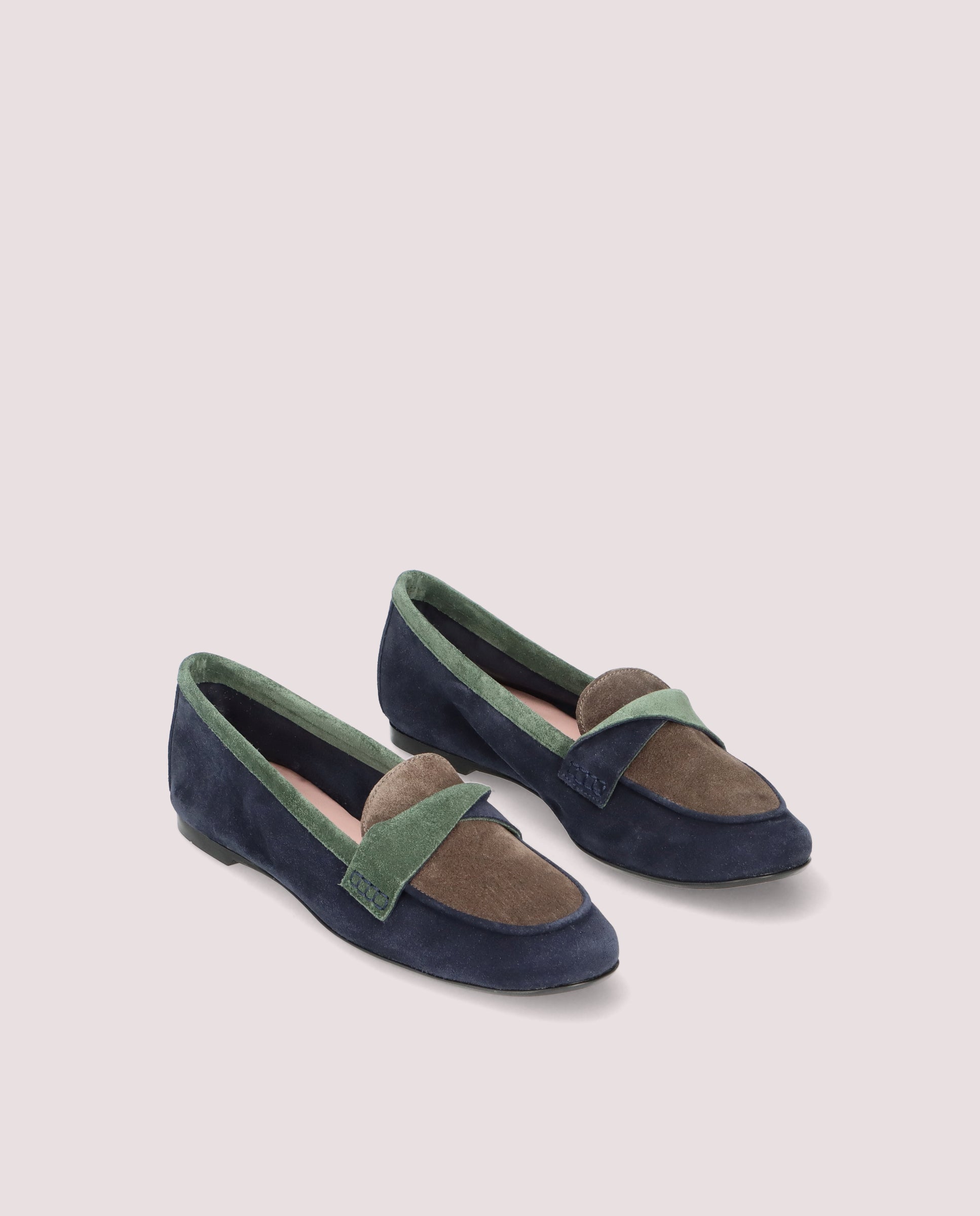 Faye Blue Suede Loafers